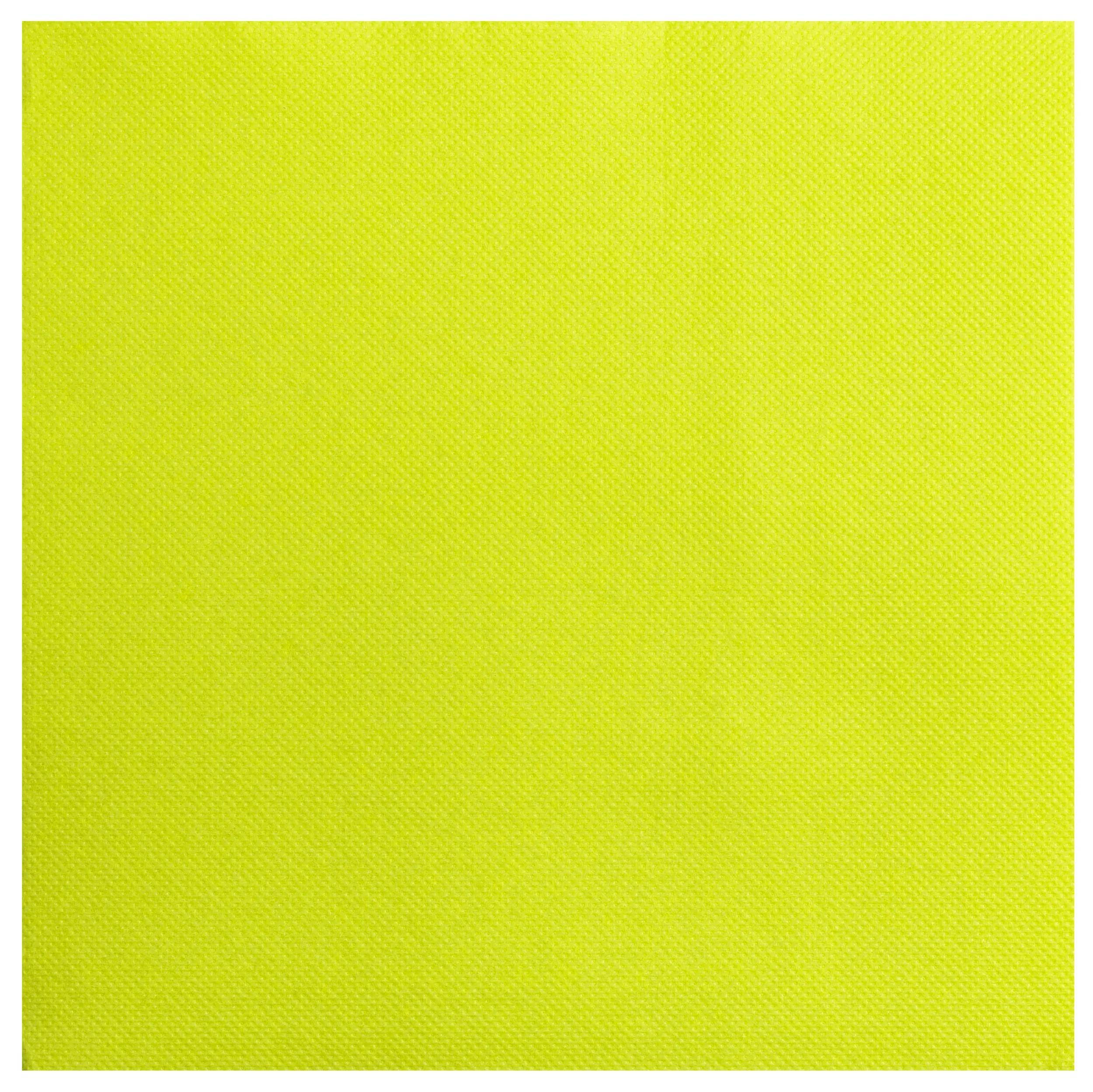 Ein quadratisches Stück leuchtend gelber Stoff.