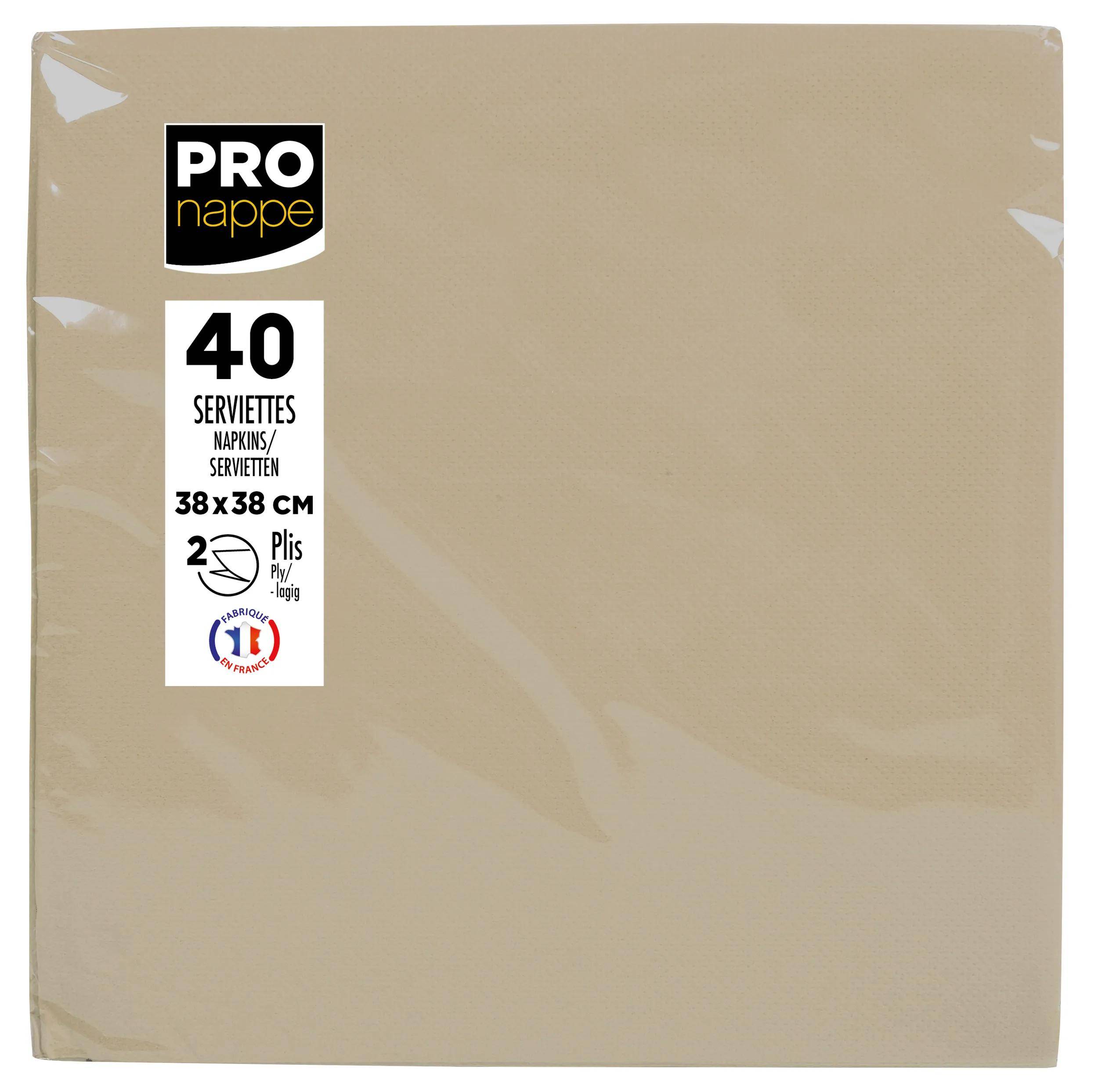 Pronappe 30x Pack 40 Servietten Tissue, 2-lagig 38x38cm Schnurbraun SV623842I