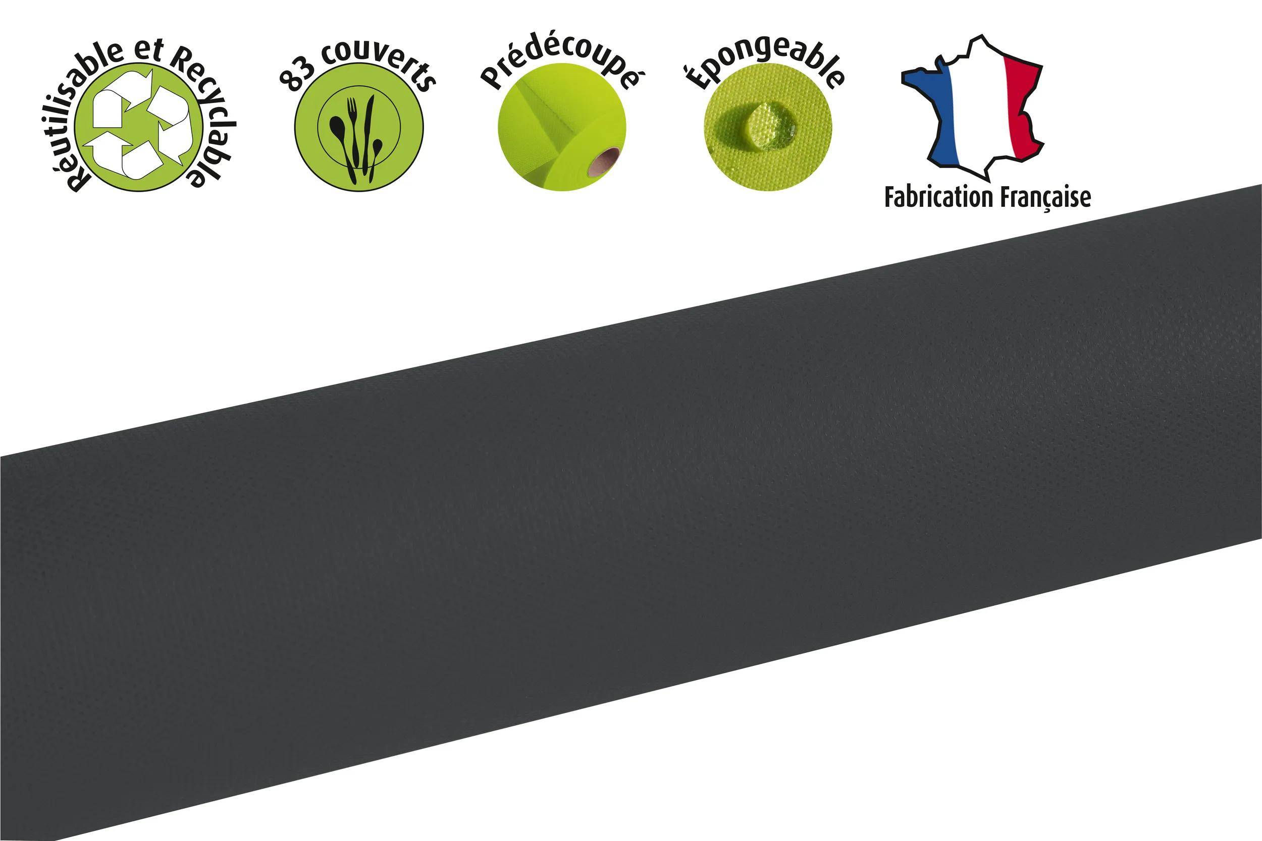 Pronappe 4x Tischdecke auf Rolle, Spunbond, 1,20x25m Schwarz R782521I