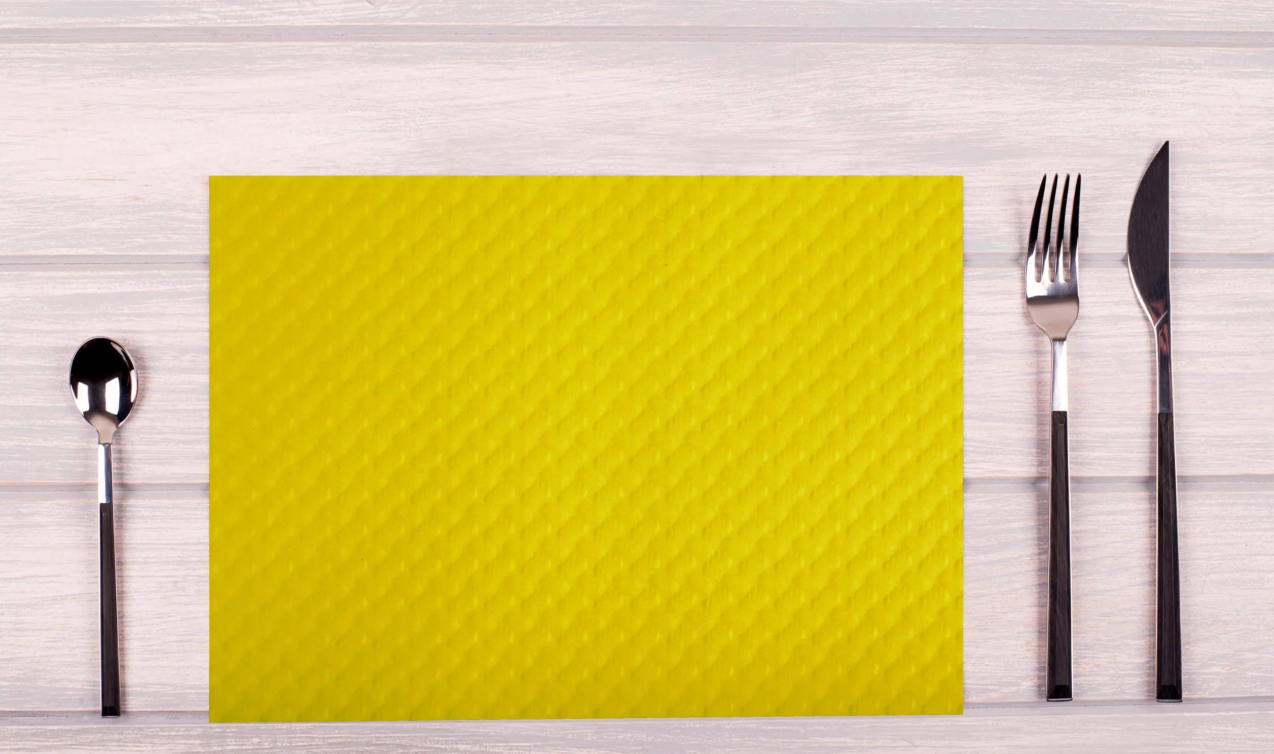 Pronappe 4x 500 Tischsets, Papier Tiss Lack, einfarbig 30x40cm Gelb 304020I