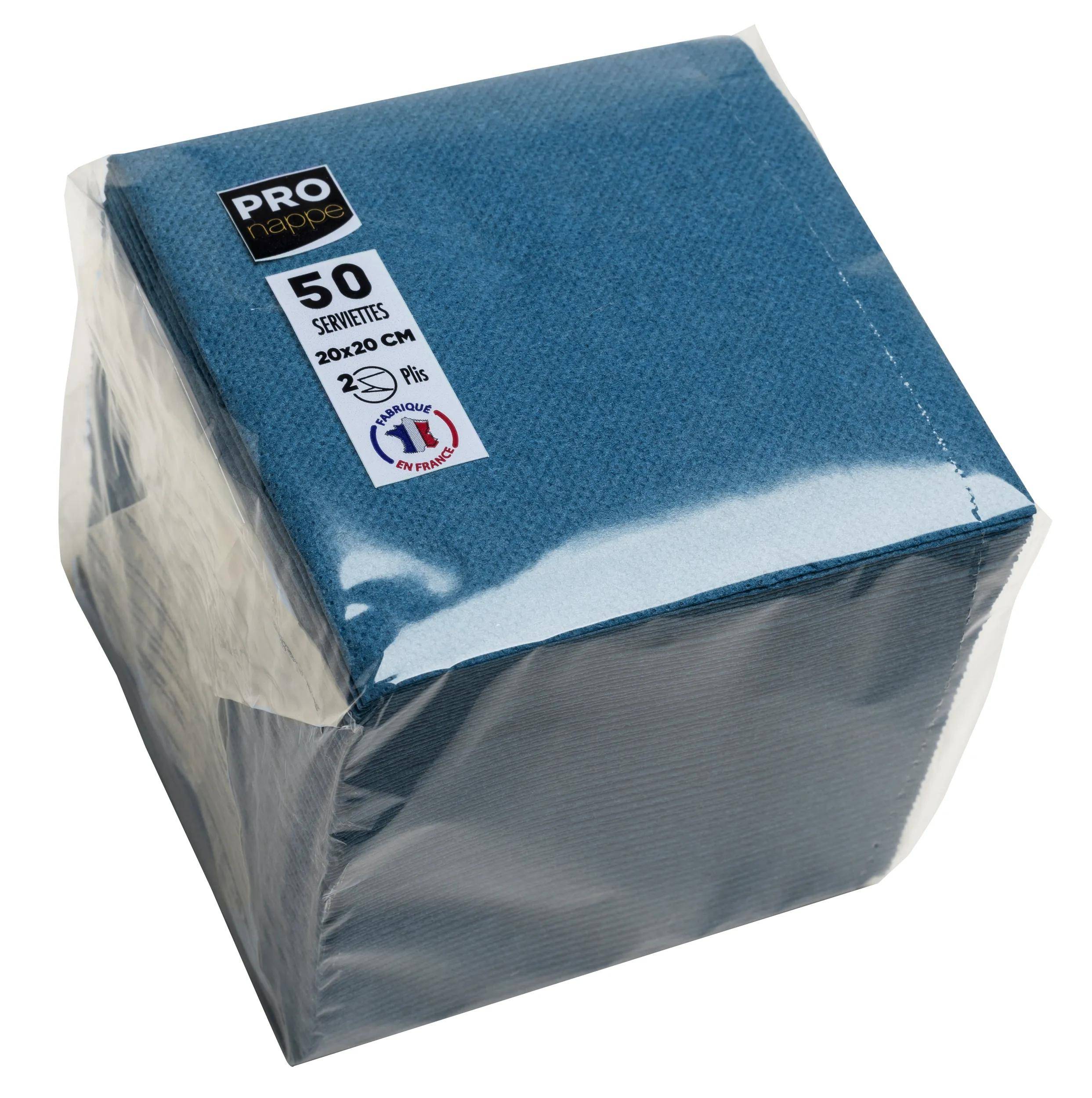Pronappe 16x Pack 50 Cocktail-Servietten 2-lagig 20x20cm Pazifikblau SV622004I