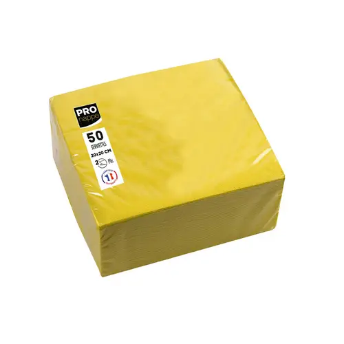 Pronappe 16x Pack 50 Cocktail-Servietten Tissue, 2-lagig 20x20cm Gelb SV622024I Pronappe 16x Pack 50 Cocktail-Servietten Tissue, 2-lagig 20x20cm Gelb SV622024I