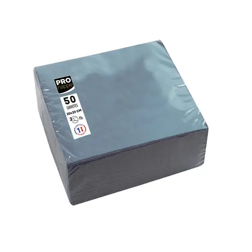 Pronappe 16x Pack 50 Cocktail-Servietten Tissue, 2-lagig 20x20cm Grau SV622030I Pronappe 16x Pack 50 Cocktail-Servietten Tissue, 2-lagig 20x20cm Grau SV622030I