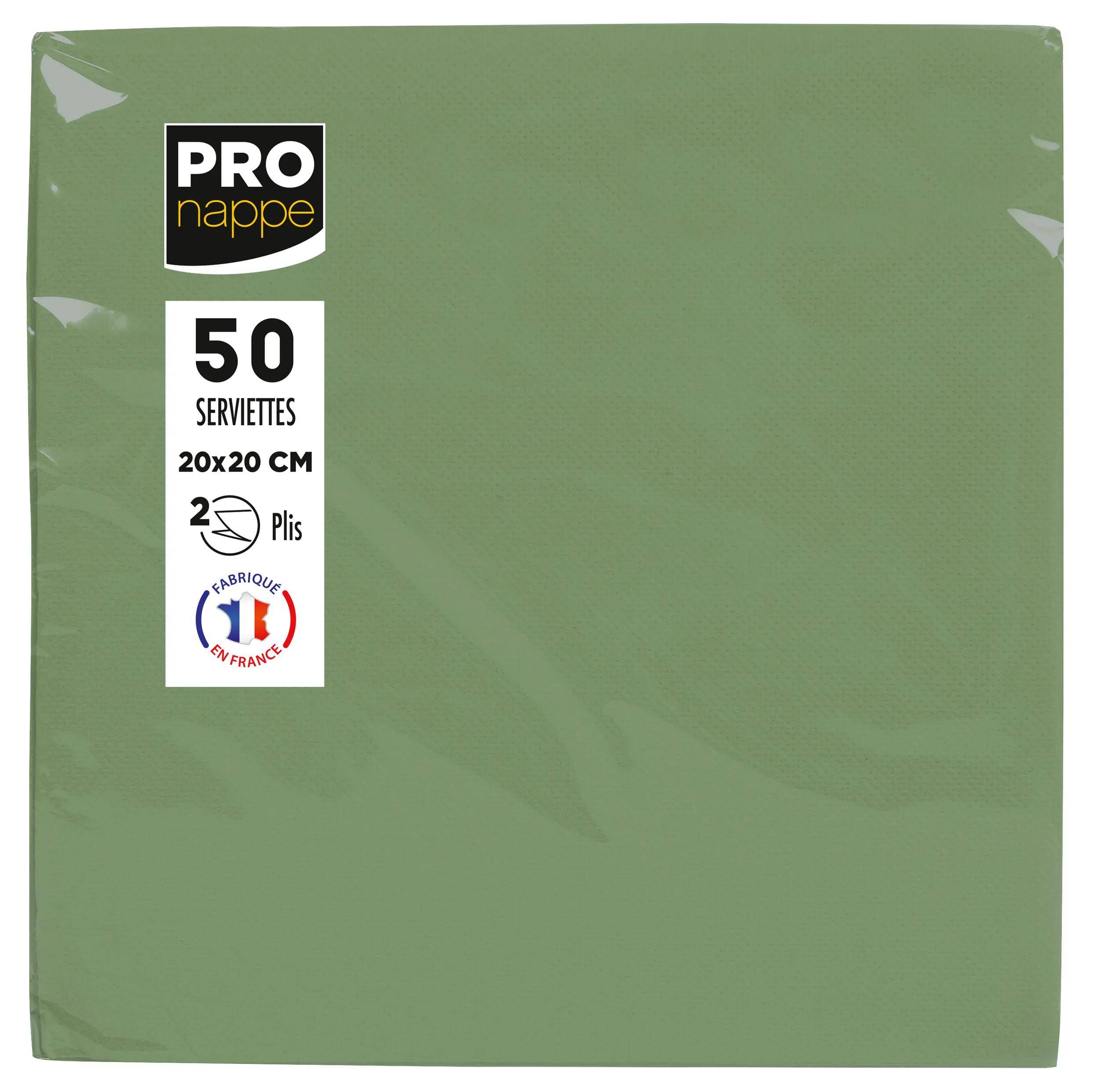Grüne Serviettenschachtel mit „Pro Nappe