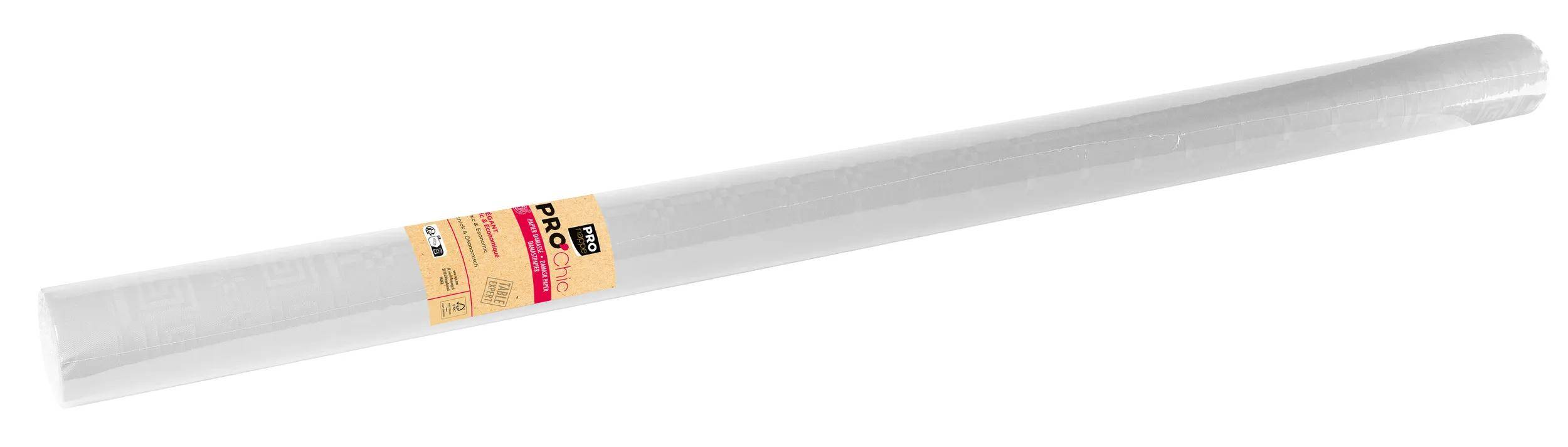 Pronappe 6x Papiertischdecke auf Rolle mit Damastprägung 1,18x25m Weiß R482501I