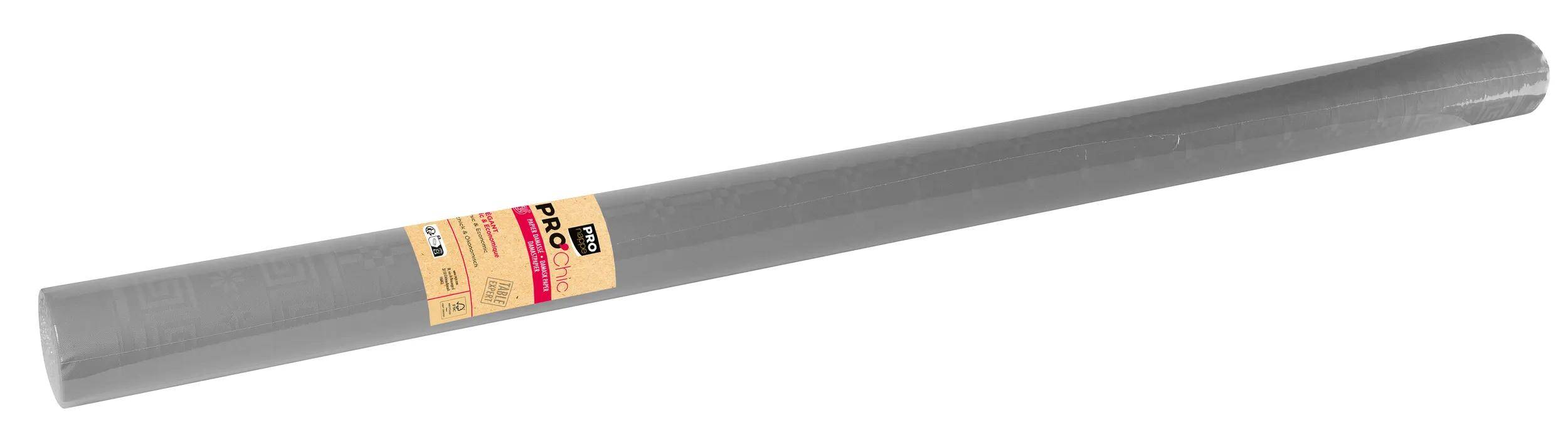 Pronappe 6x Papiertischdecke auf Rolle mit Damastprägung 1,18x25m Grau R482513I