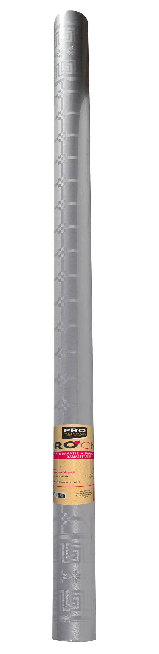 Pronappe 6x Papiertischdecke auf Rolle Damastprägung 1,18x25m Silber R482552I