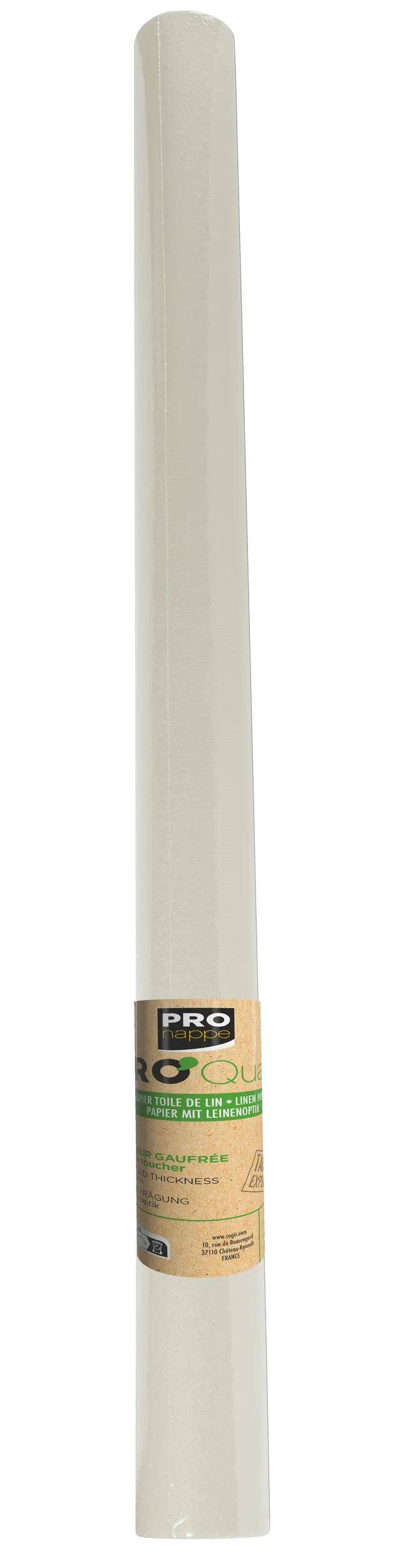 Ein hohles zylindrisches Objekt in Elfenbeinfarbe mit einer strukturierten Oberfläche vor einem einfachen Hintergrund.