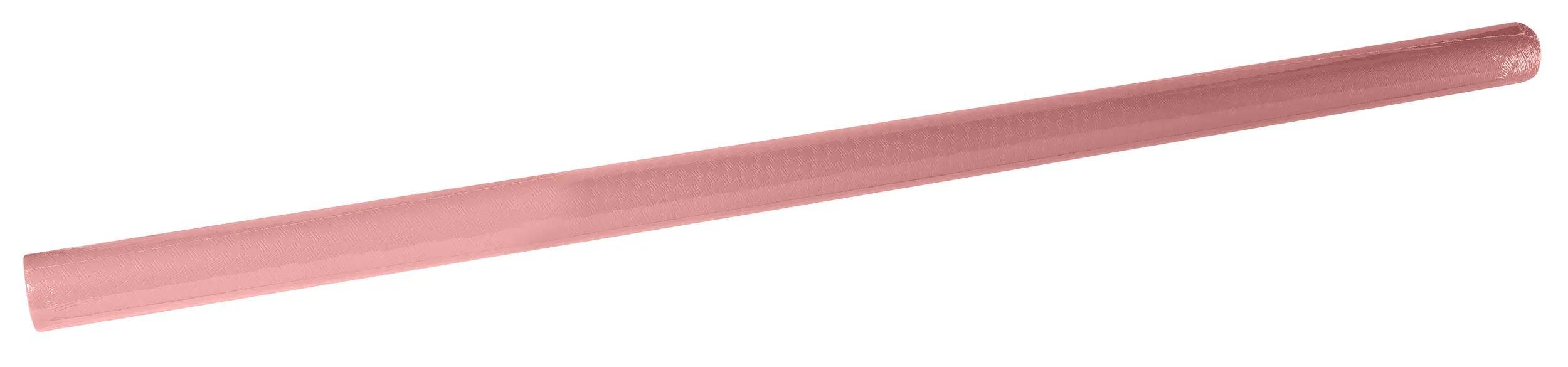 Ein rosa Knieschutz mit strukturierter Oberfläche, der zur Unterstützung bei Sport oder körperlichen Aktivitäten verwendet wird.