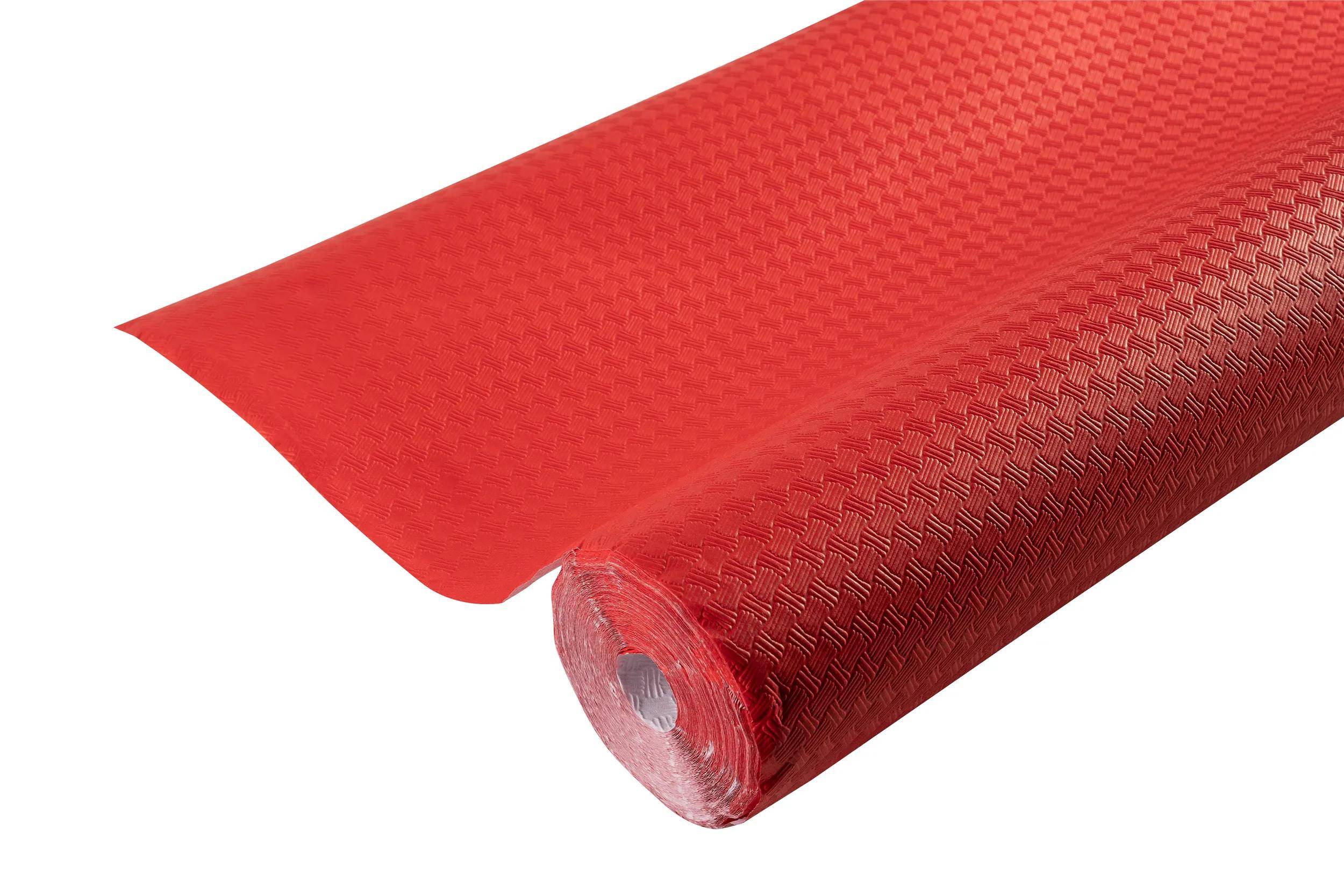 Pronappe 9x Tischdecke auf Rolle, Papier, Leineneffekt 1,18x20m Rot R802021I