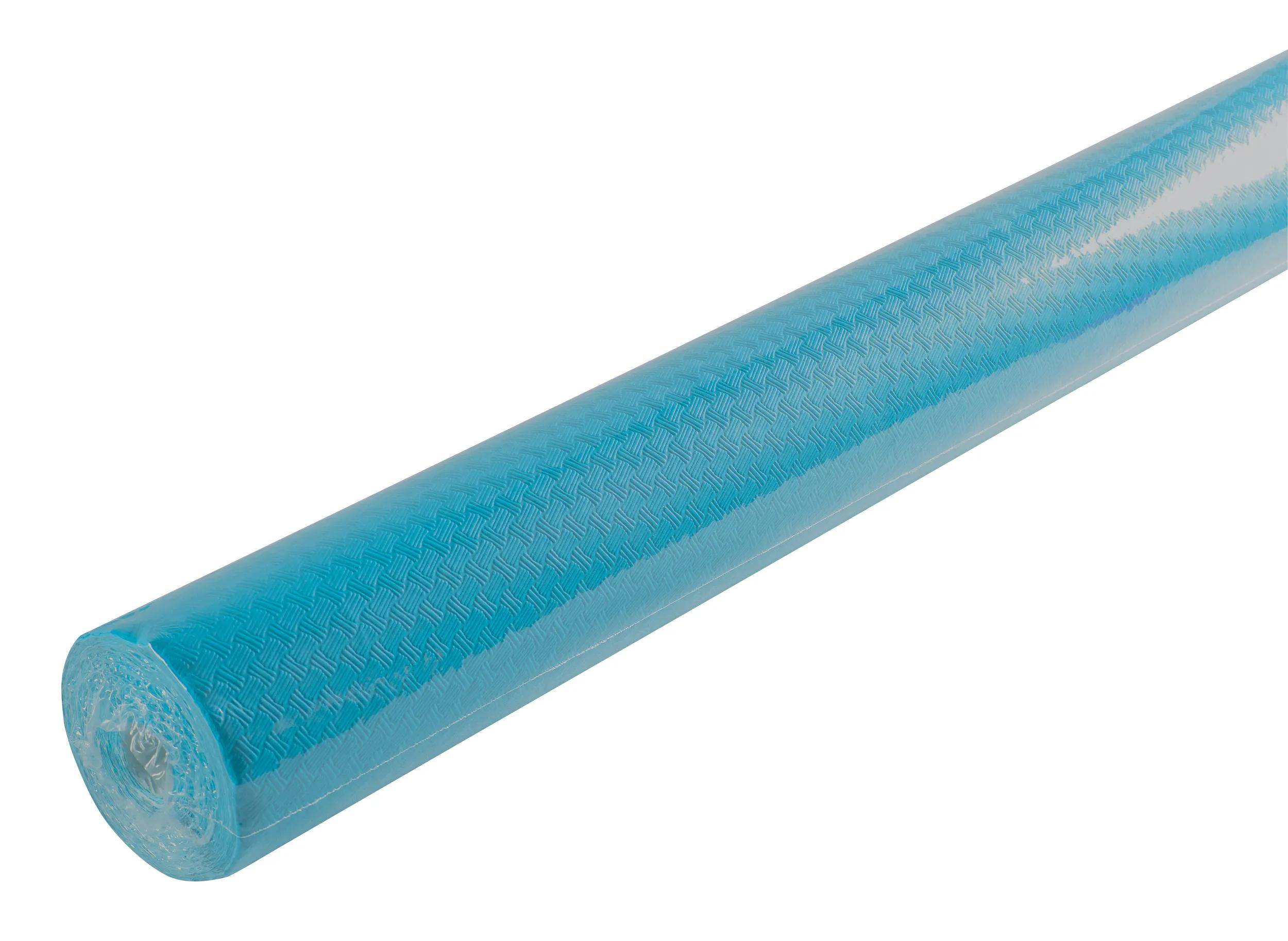 Eine blaue, strukturierte Schaumstoff-Poolnudel, zylindrisch geformt, die häufig als Auftriebshilfe oder Trainingsgerät in Schwimmbädern verwendet wird.