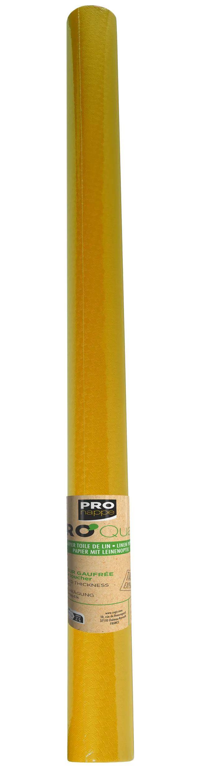 Eine strukturierte gelbe Oberfläche mit einem Farbverlauf von leuchtendem Gelb zu dunkleren Tönen, mit feinen Mustern.