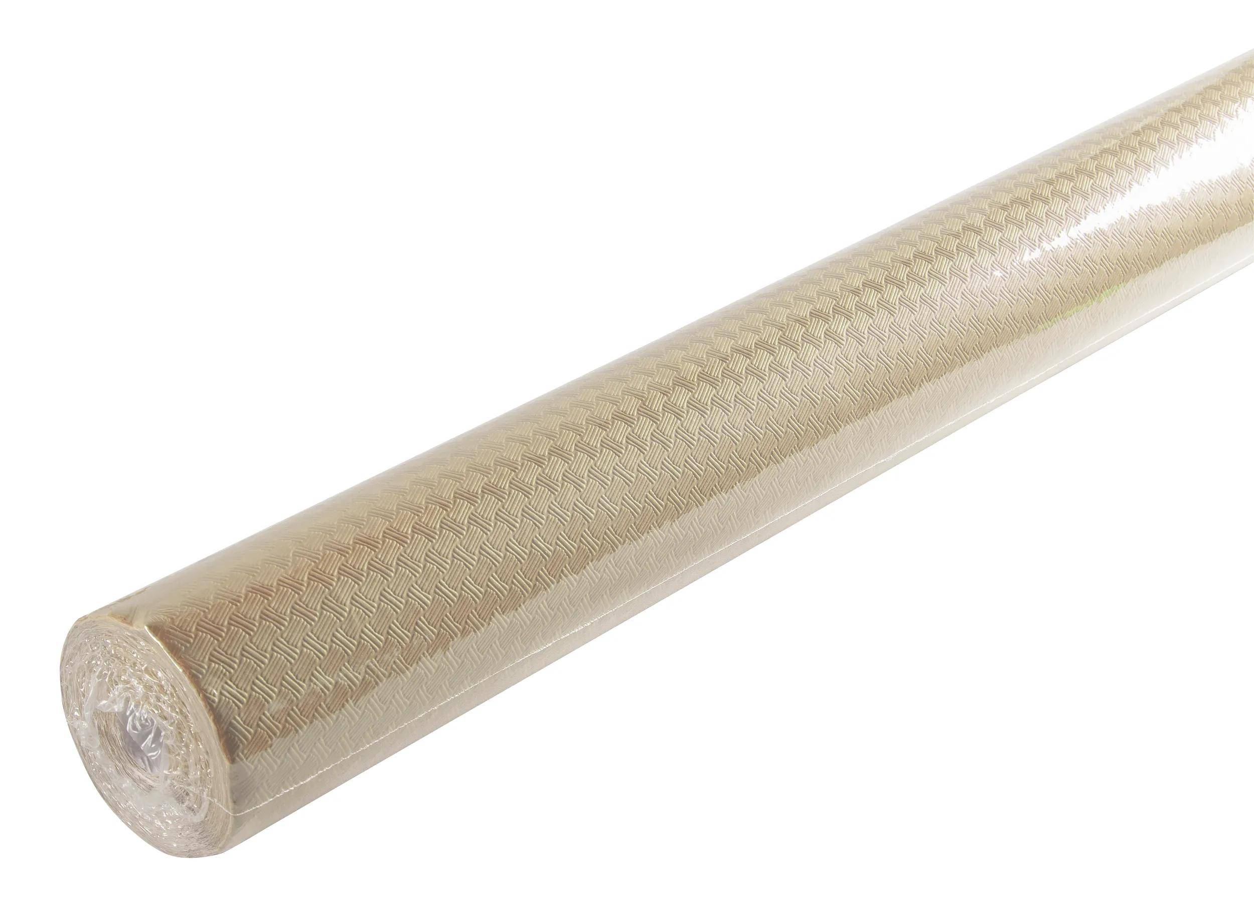 Eine Rolle aus beigefarbenem strukturiertem Material mit einem subtilen Chevron-Muster, wahrscheinlich für Handwerk oder Heimwerkerzwecke.