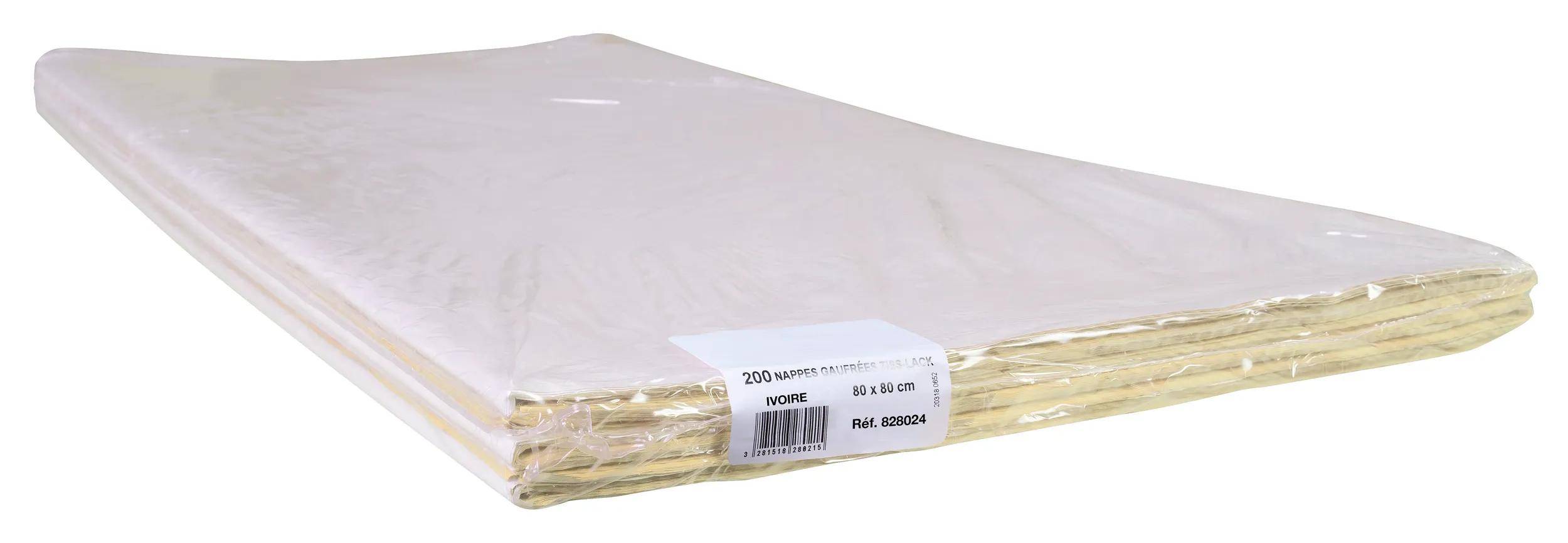 Pronappe Papiertischdecken, auf gefaltet, Pack 200 St 80x80cm Elfenbein 828024I