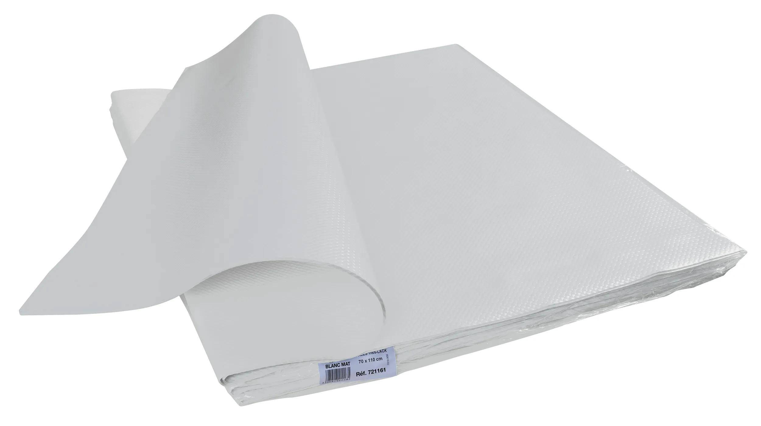 Pronappe Papiertischdecken, Pack 200 St eingeschweißt, 70x110cm Weiß 721161I