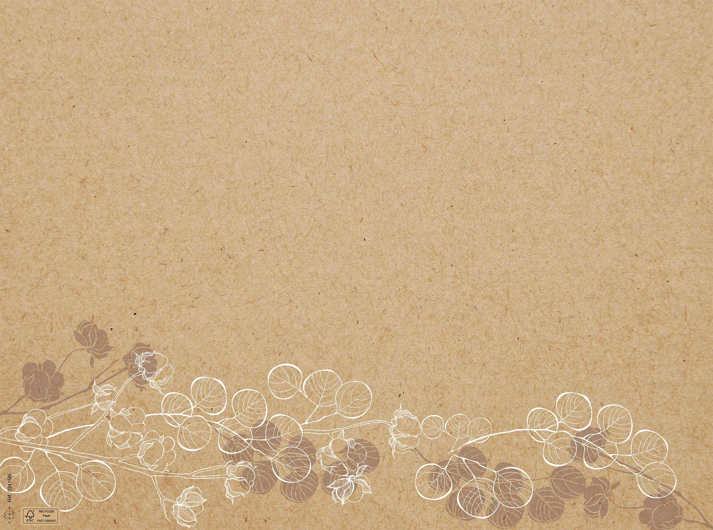 Pronappe 4x 400 Tischsets, RC 80g/m2, Kraft floral 30x40cm Floral 334158I