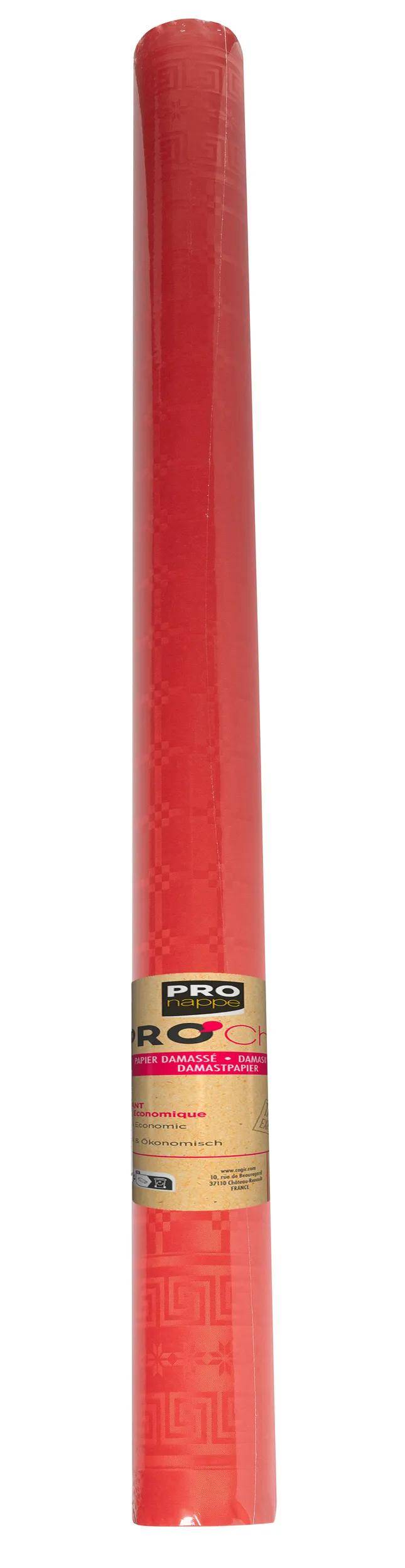 Ein aufrecht stehendes rotes rechteckiges Feuerwerk mit goldener Verzierung am unteren Rand, das ein kariertes Muster zeigt.