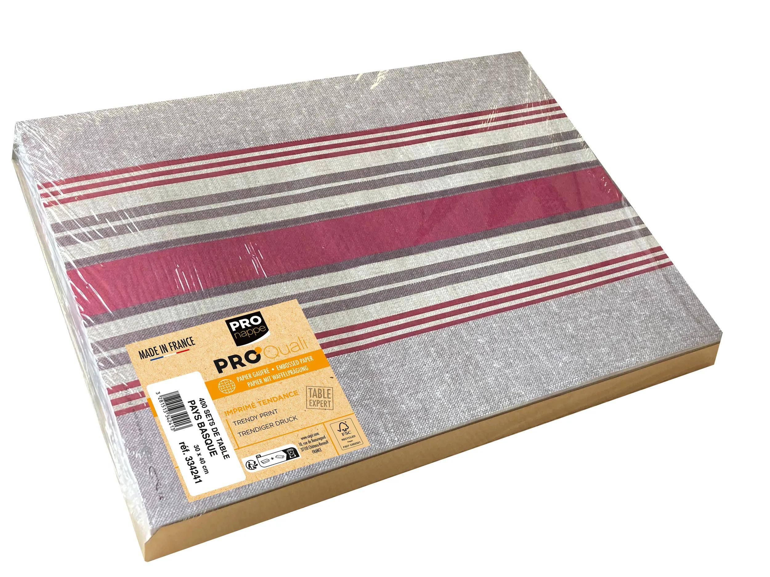 Pronappe Schachtel 400 Dekor-Tischsets, RC 80g, 30x40cm Baskenland 334241I