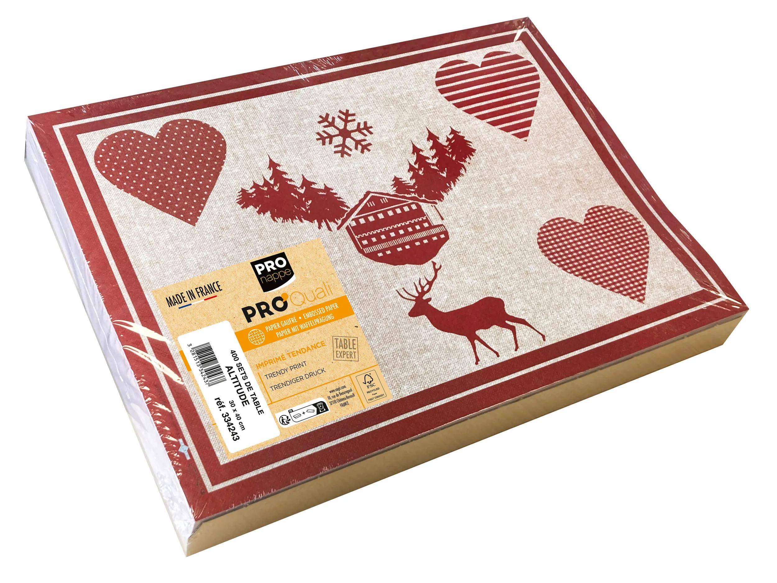 Pronappe Schachtel 400 Dekor-Tischsets, RC 80g, 30x40cm Höhenlage 334243I