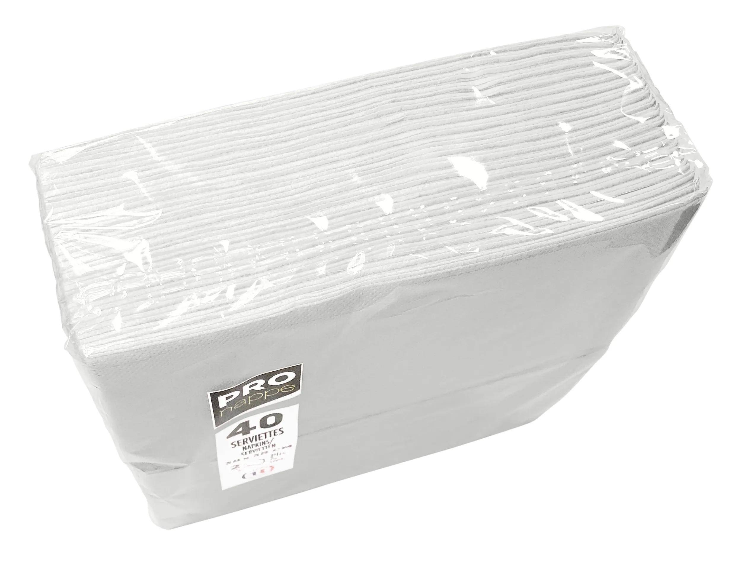 Pronappe 30x Tissue-Servietten, Pack 40 St 1/8 Falz, 38x38cm Weiß SV623901I