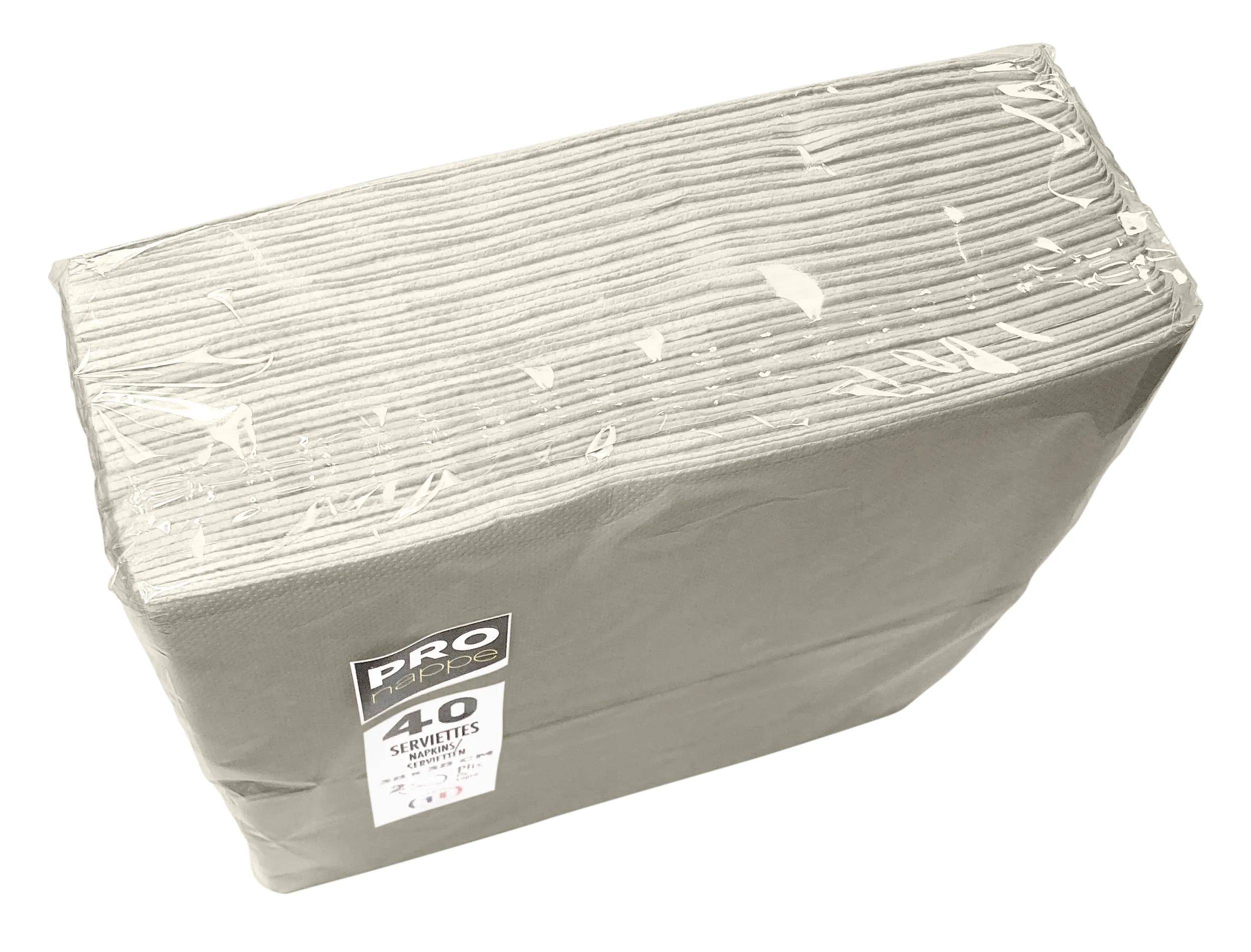 Pronappe 30x Tissue-Servietten, Pack 40 St 1/8 Falz 38x38cm Elfenbein SV623902I