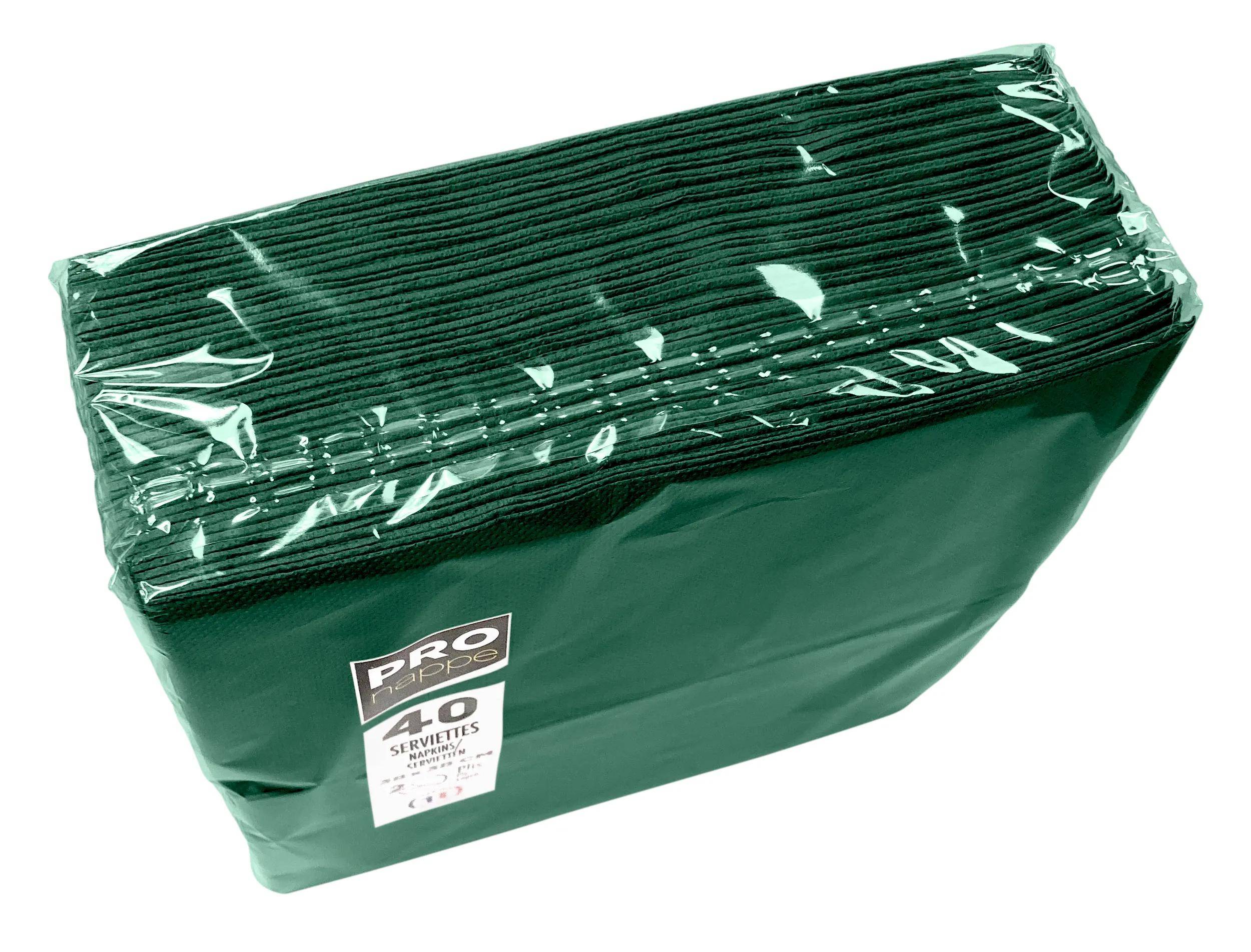 Pronappe 30x Tissue-Servietten Pack 40 St 1/8 Falz 38x38cm Tannengrün SV623907I