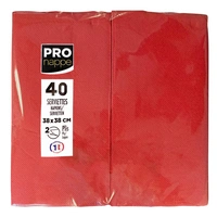 Pronappe 30x Tissue-Servietten, Pack 40 St 1/8 Falz, 38x38cm Rot SV623909I Pronappe 30x Tissue-Servietten, Pack 40 St 1/8 Falz, 38x38cm Rot SV623909I