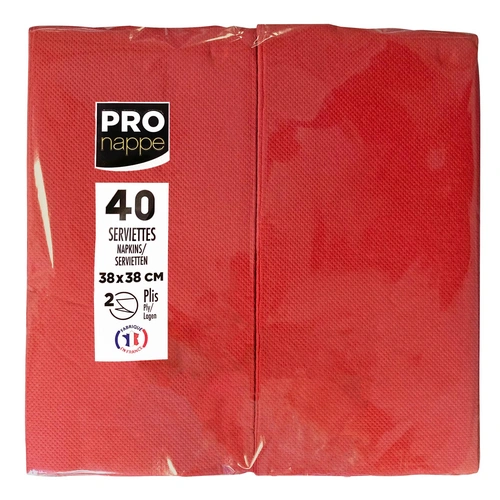 Pronappe 30x Tissue-Servietten, Pack 40 St 1/8 Falz, 38x38cm Rot SV623909I Pronappe 30x Tissue-Servietten, Pack 40 St 1/8 Falz, 38x38cm Rot SV623909I
