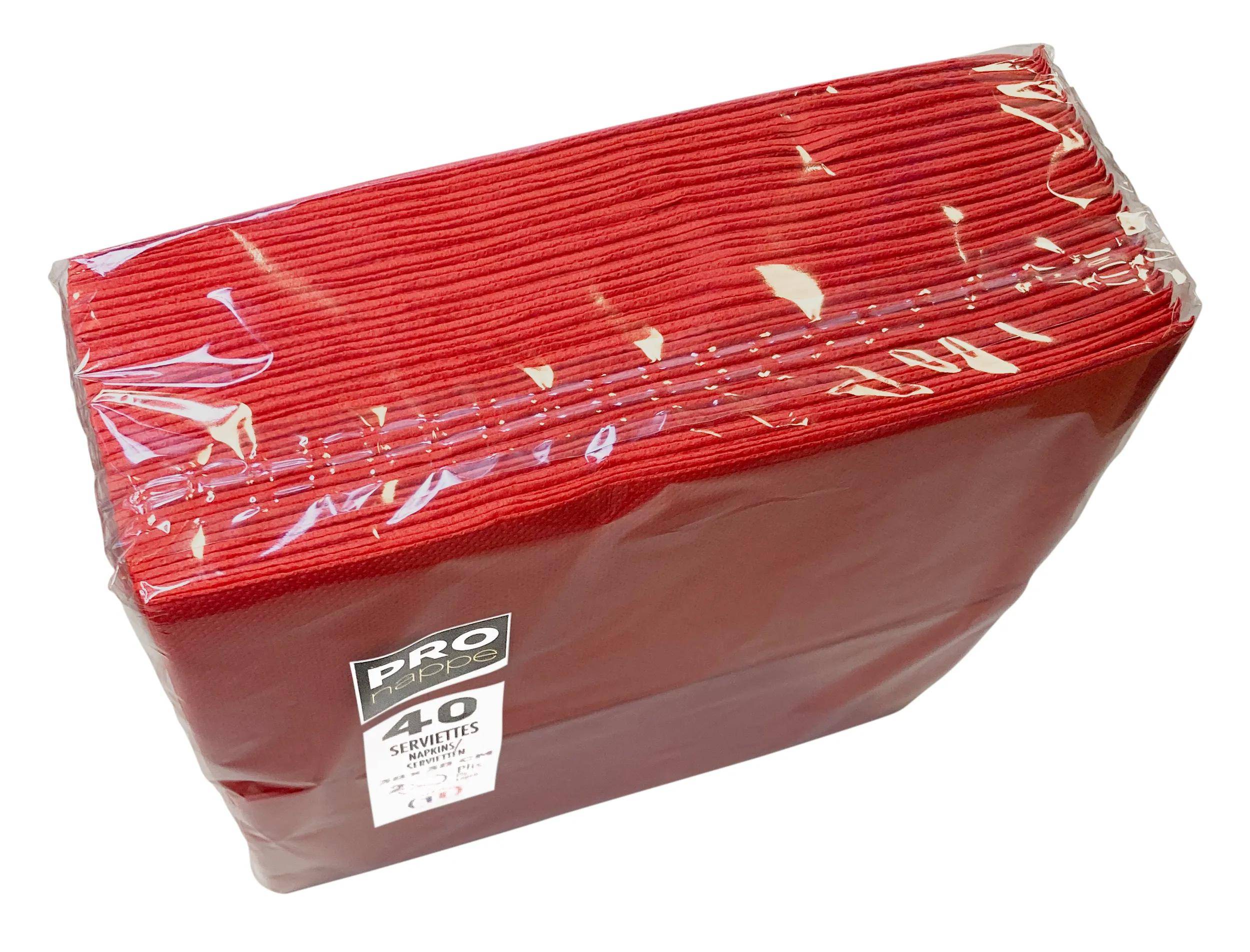 Pronappe 30x Tissue-Servietten, Pack 40 St 1/8 Falz, 38x38cm Rot SV623909I