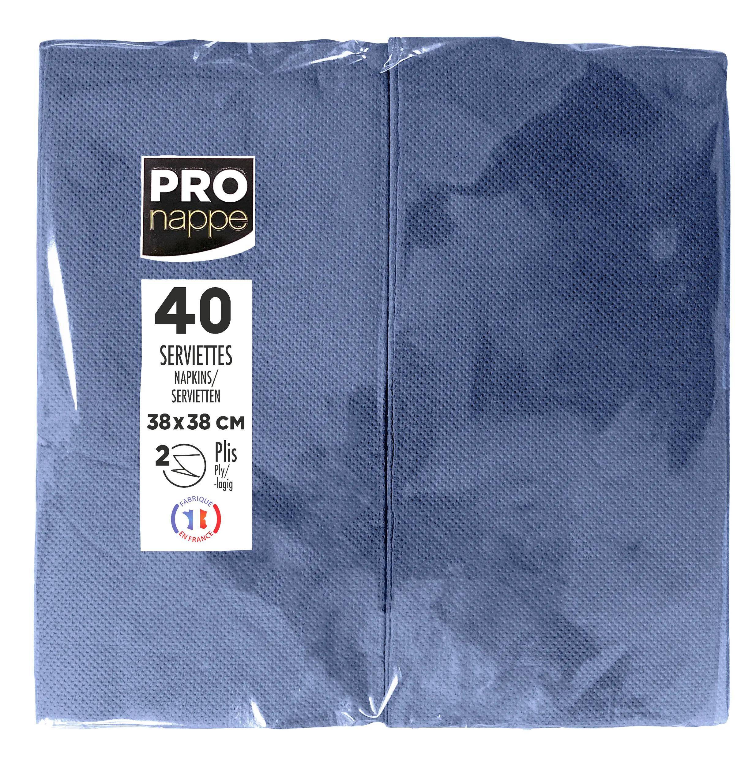 Pronappe 30x Tissue-Servietten, Pack 40St 1/8 Falz 38x38cm Marineblau SV623910I