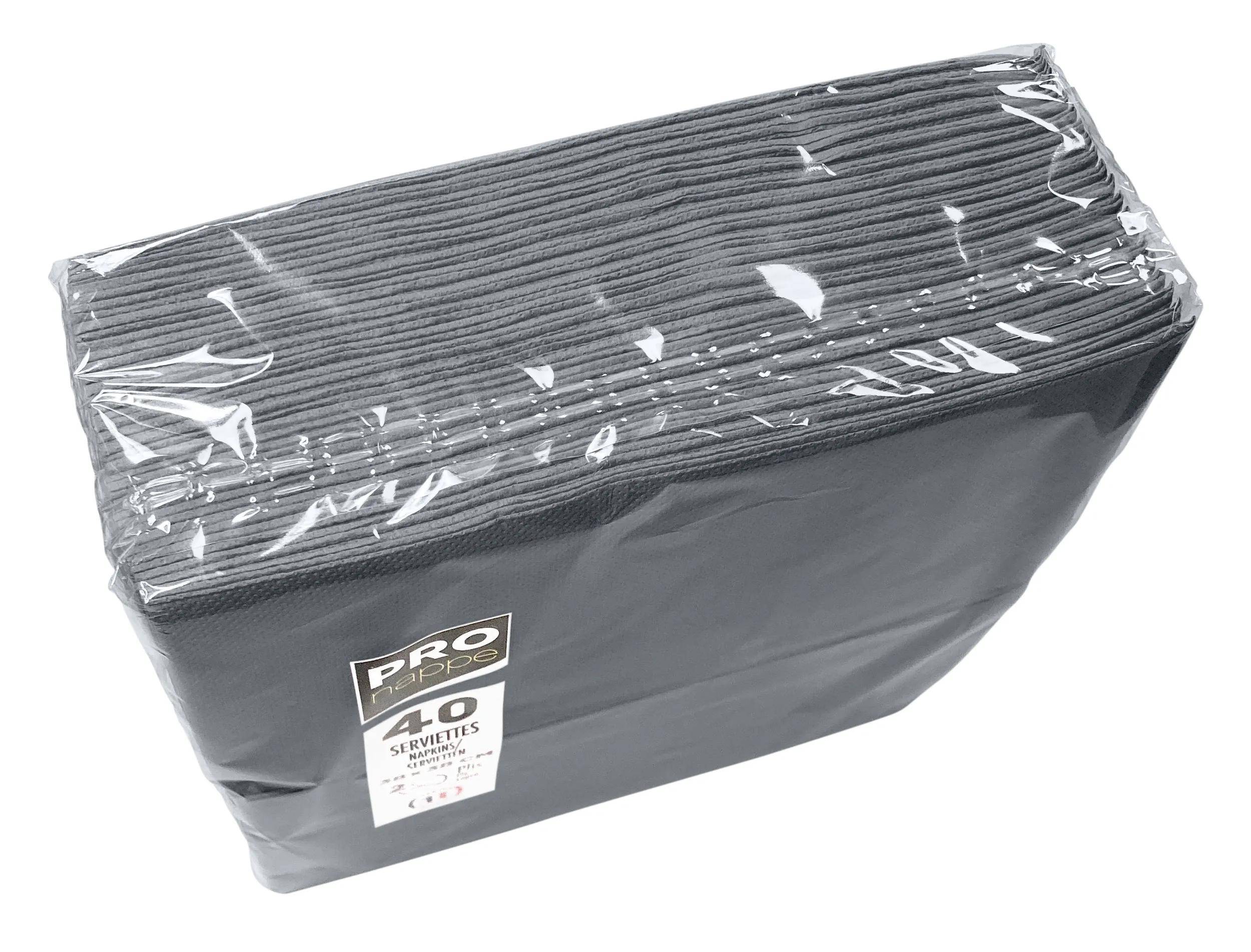 Pronappe 30x Tissue-Servietten, Pack 40 St 1/8 Falz, 38x38cm Grau SV623930I