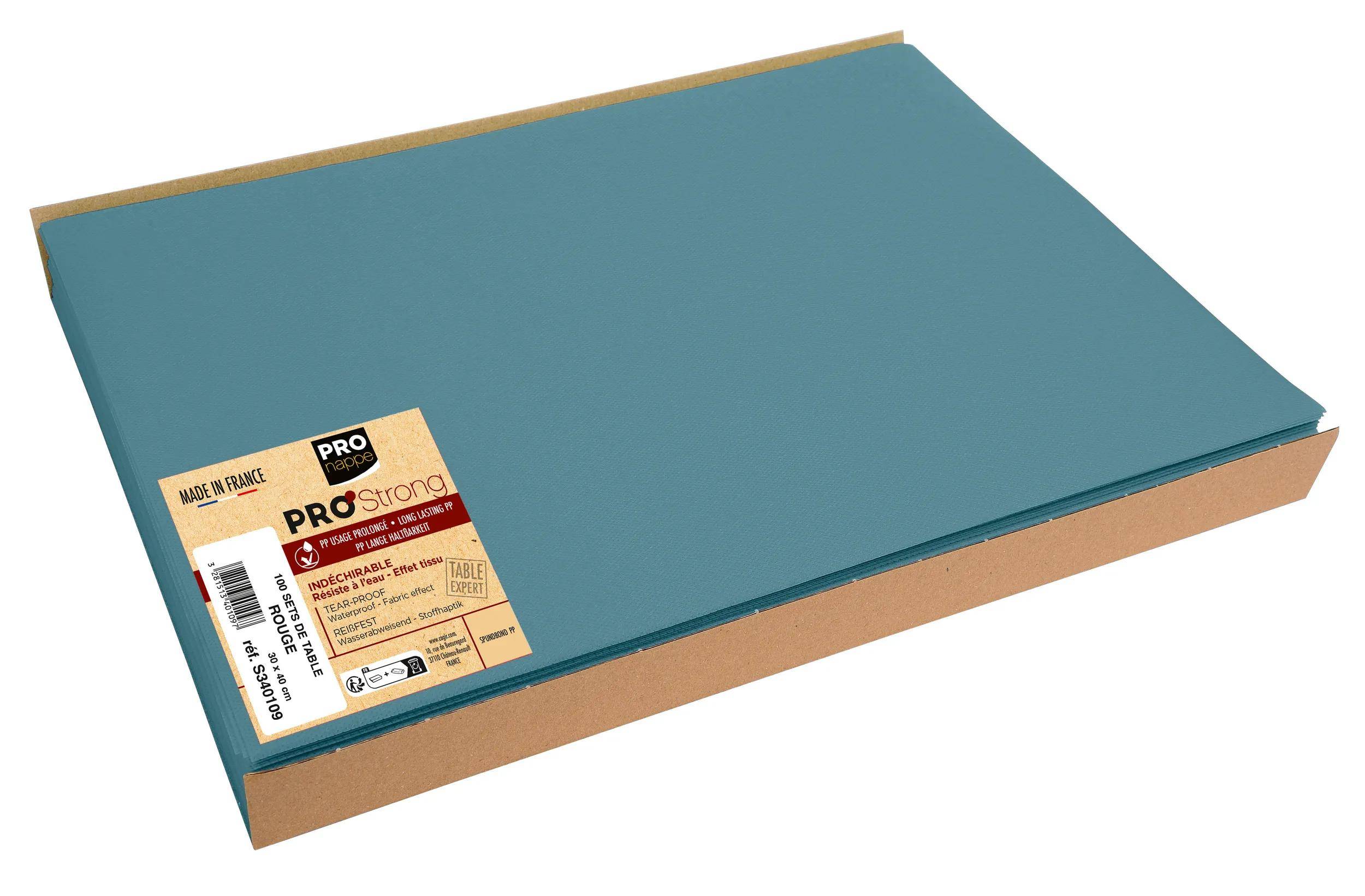 Pronappe 5x 100 Tischsets, Spunbond, einfarbig 30x40cm Pazifikblau S340104I