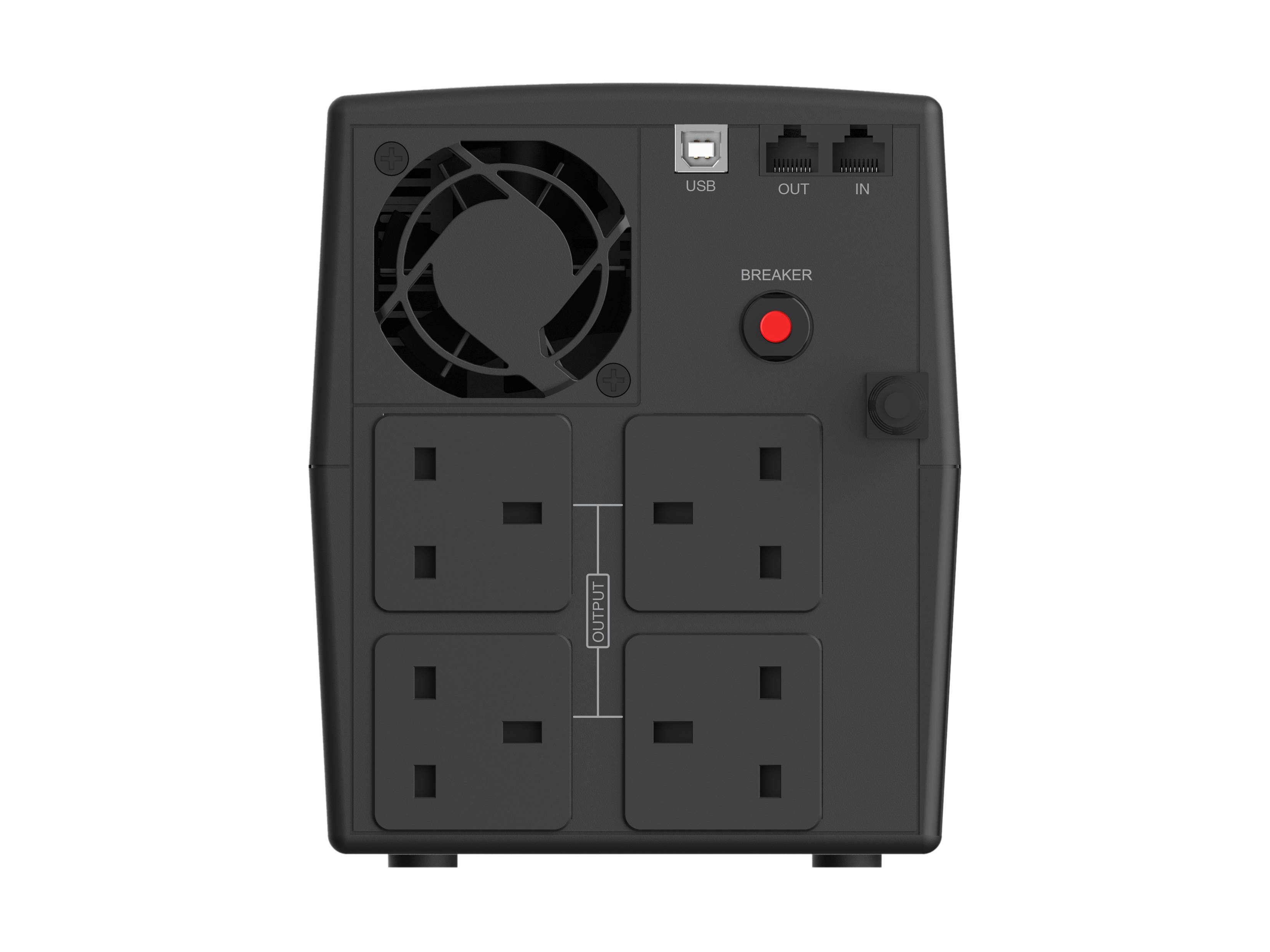 Conceptronic ZEUS03G 1200VA 720W USV, 4x UK-Steckdosen, HID-USB, RJ45 Ein/Aus, mit AVR-Funktion, Line-Interaktiv, 1,2 kVA, 720 W, 220 V, 240 V, 220