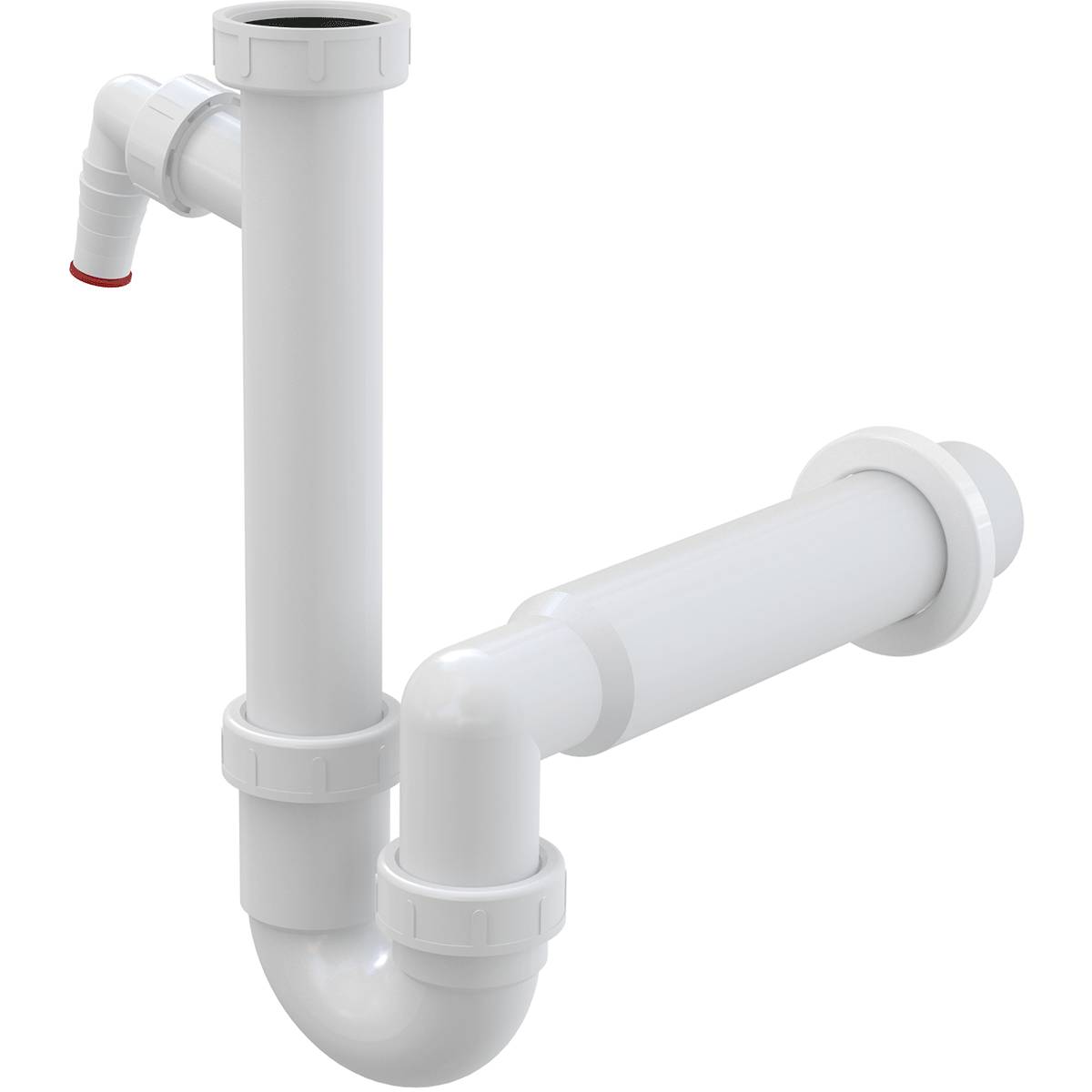 Alcadrain Röhrengeruchverschluss mit einer Überwurfmutter 6/4" und einem Geräteanschluss