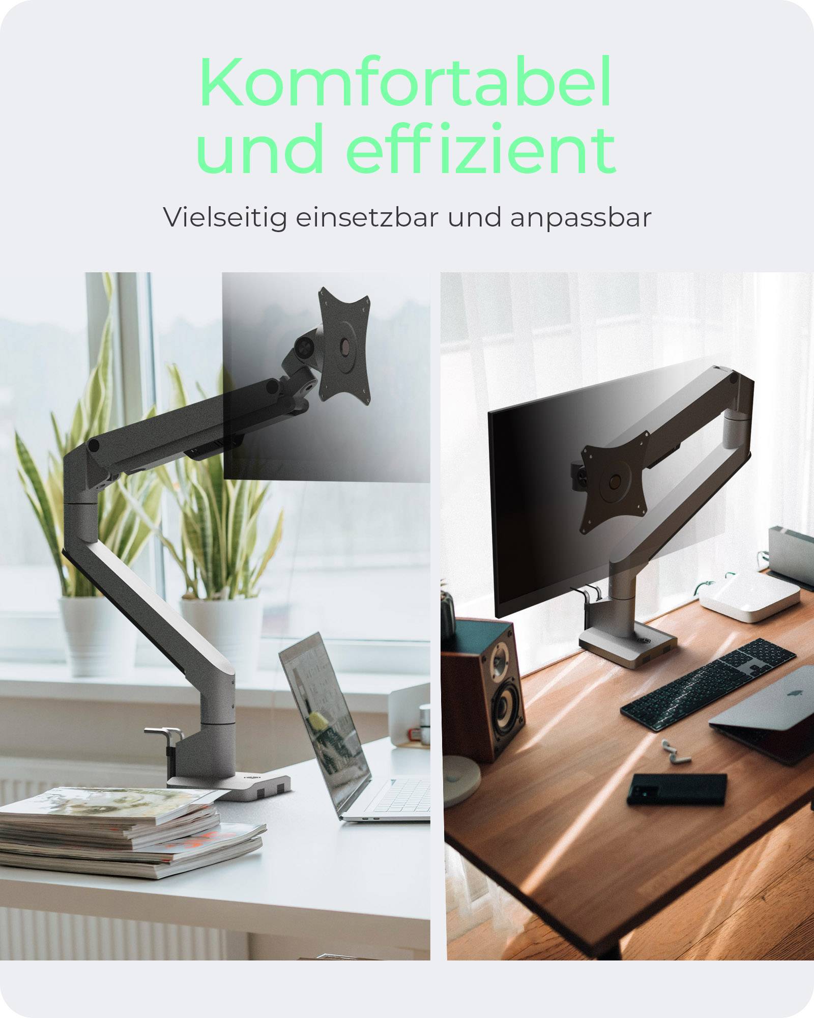 ICY BOX IB-MS523-T, Monitorständer mit Tischhalterung für einen Monitor bis zu 32" (81 cm), Klemme/Durchführung, 9 kg, 43,2 cm (17"), 81,3 cm (32")