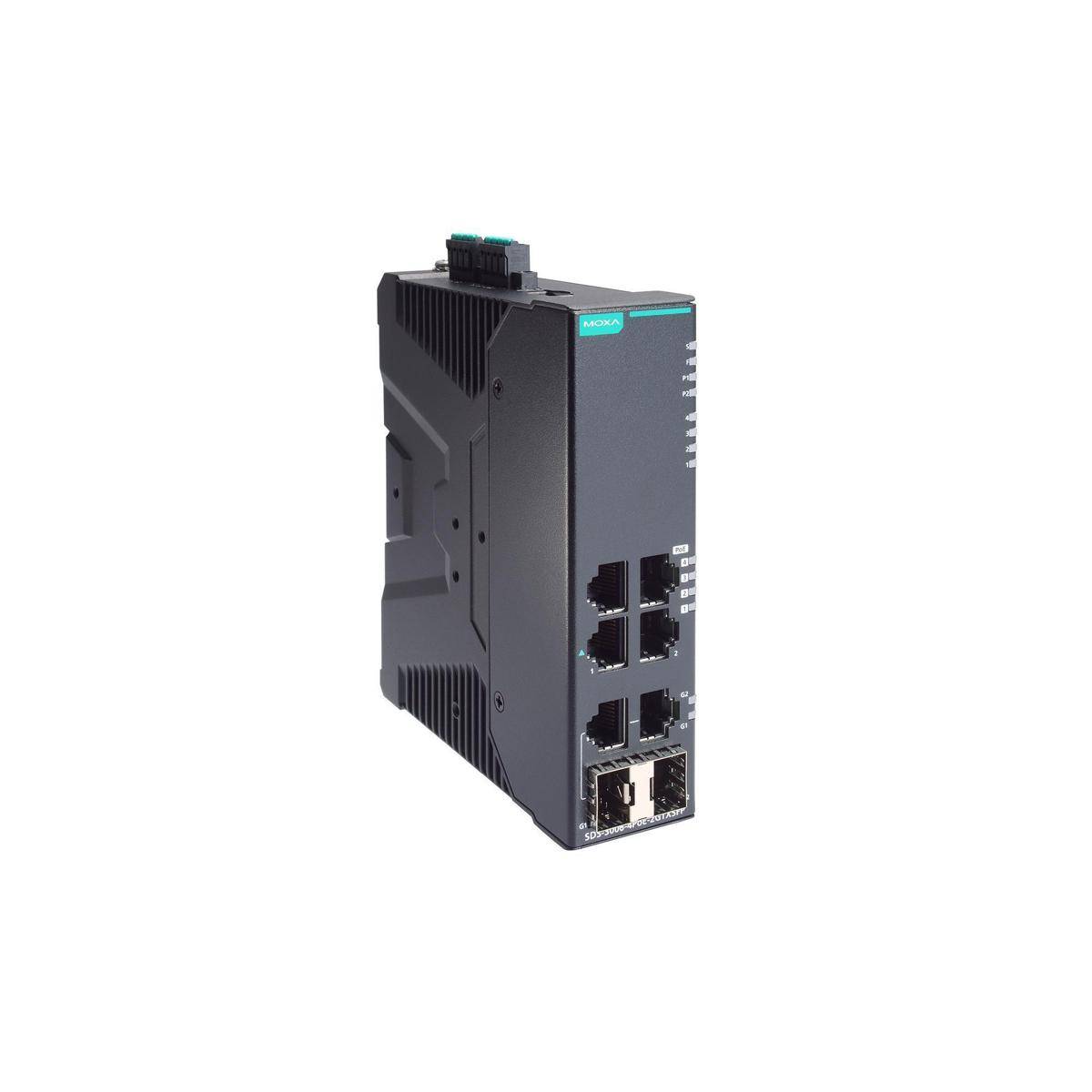 Kompakter industrieller Smart-Ethernet-Switch mit 4 PoEPoE 10100BaseT(X)-Ports, 2 10