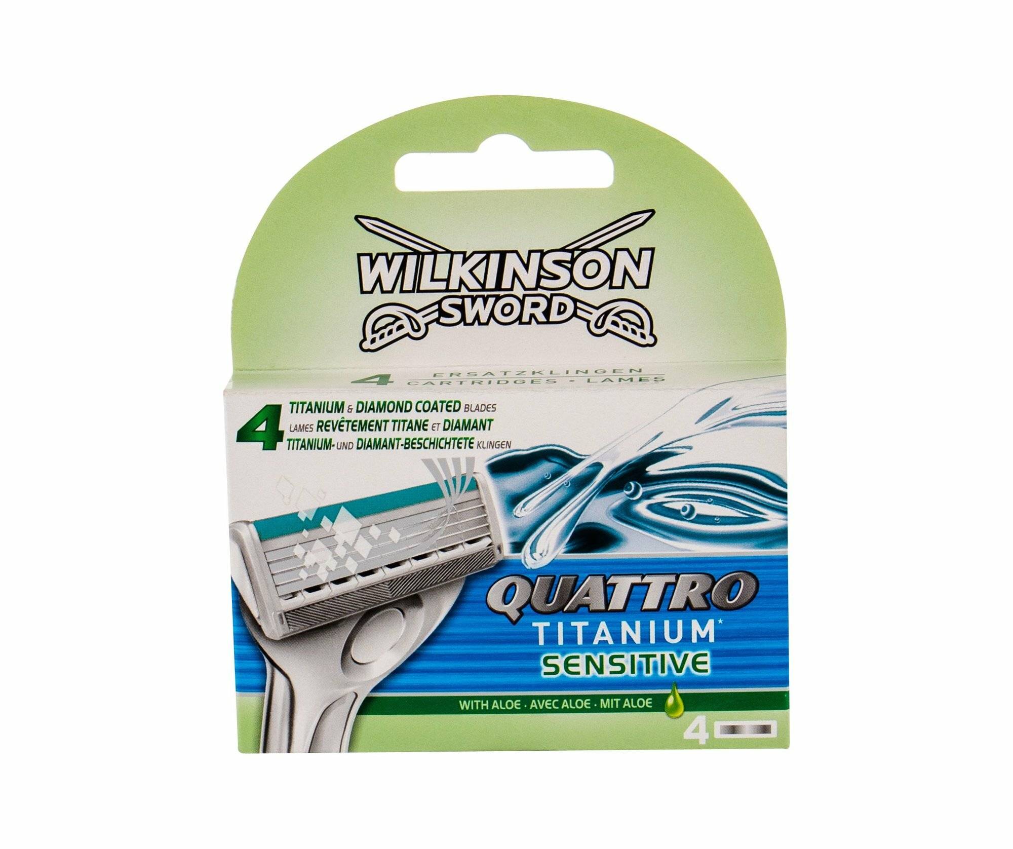 WILKINSON SWORD Quattro Titanium Sensitive Rasierklingen, 4 St