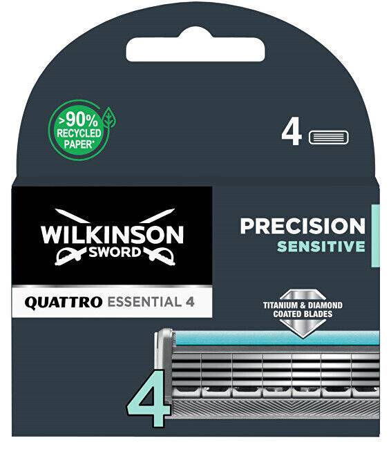 WILKINSON SWORD Quattro Titanium Sensitive Rasierklingen, 4 St