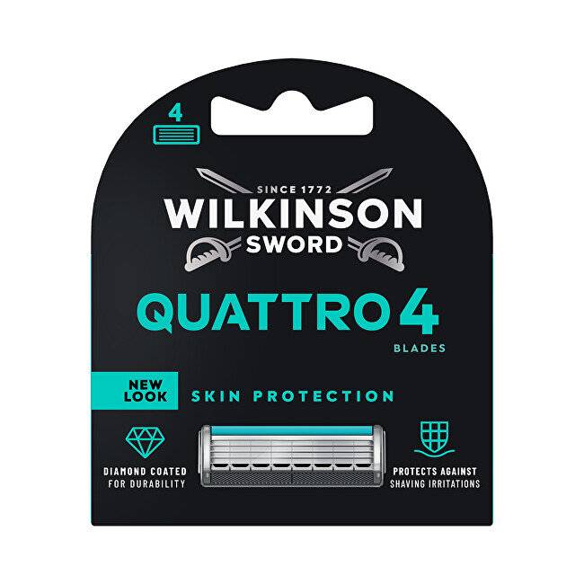 WILKINSON SWORD Quattro Titanium Sensitive Rasierklingen, 4 St