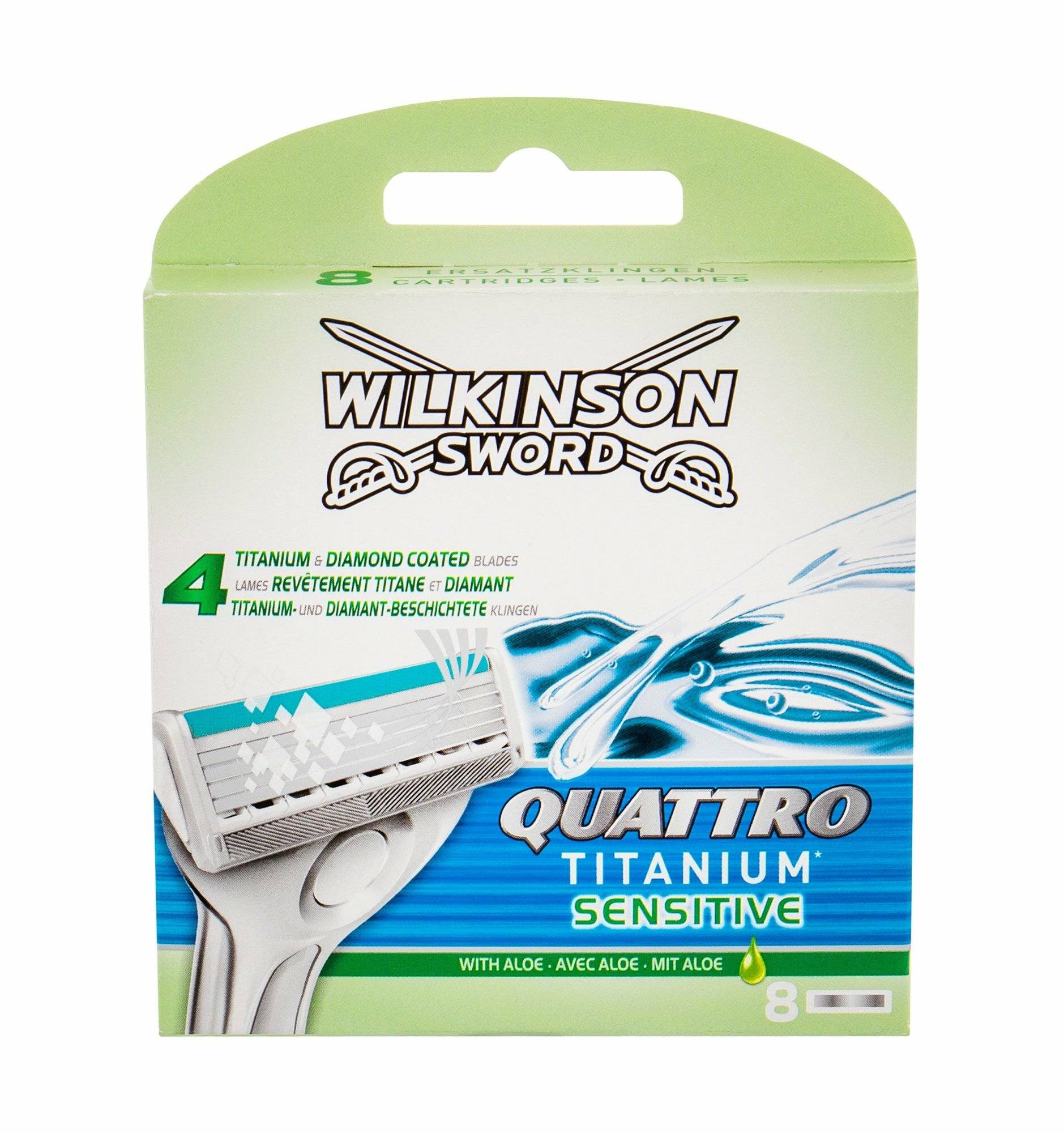 8 Wilkinson Quattro Titanium Sensitive Rasierklingen