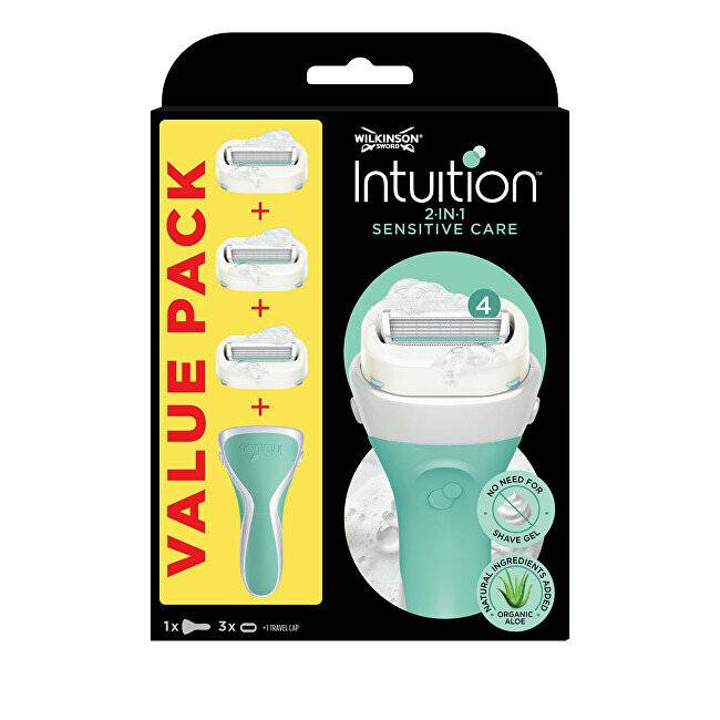 Women´s shaver Intuition Sensitiv e handle + 3 different heads