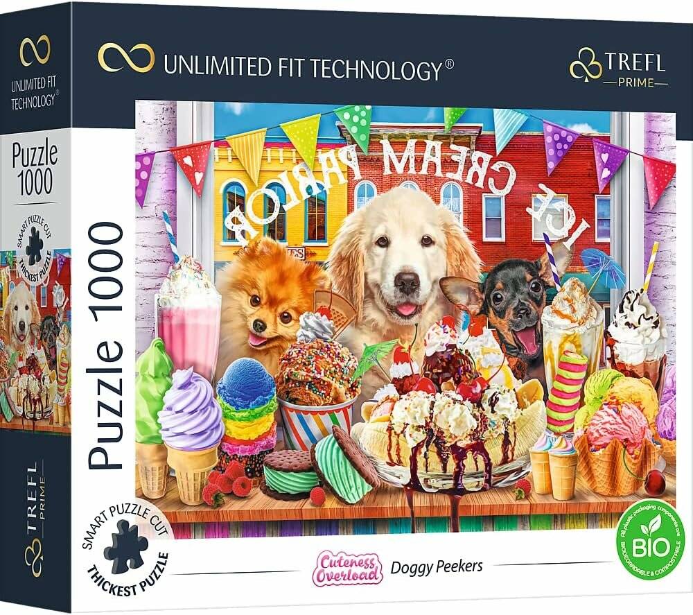 TREFL Puzzle UFT Cuteness Overload: Hunde vor dem Süßwarenladen 1000 Teile