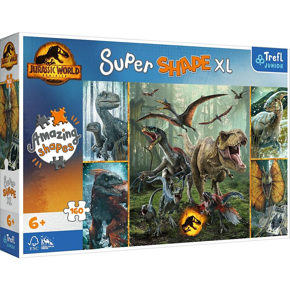 TREFL Puzzle Super Shape XL Jurassic World: Ungewöhnliche Dinosaurier 160 Teile