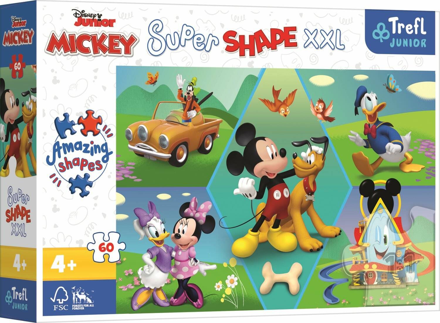 TREFL Puzzle Super Shape XXL Mickey Mouse: Spaß 60 Teile