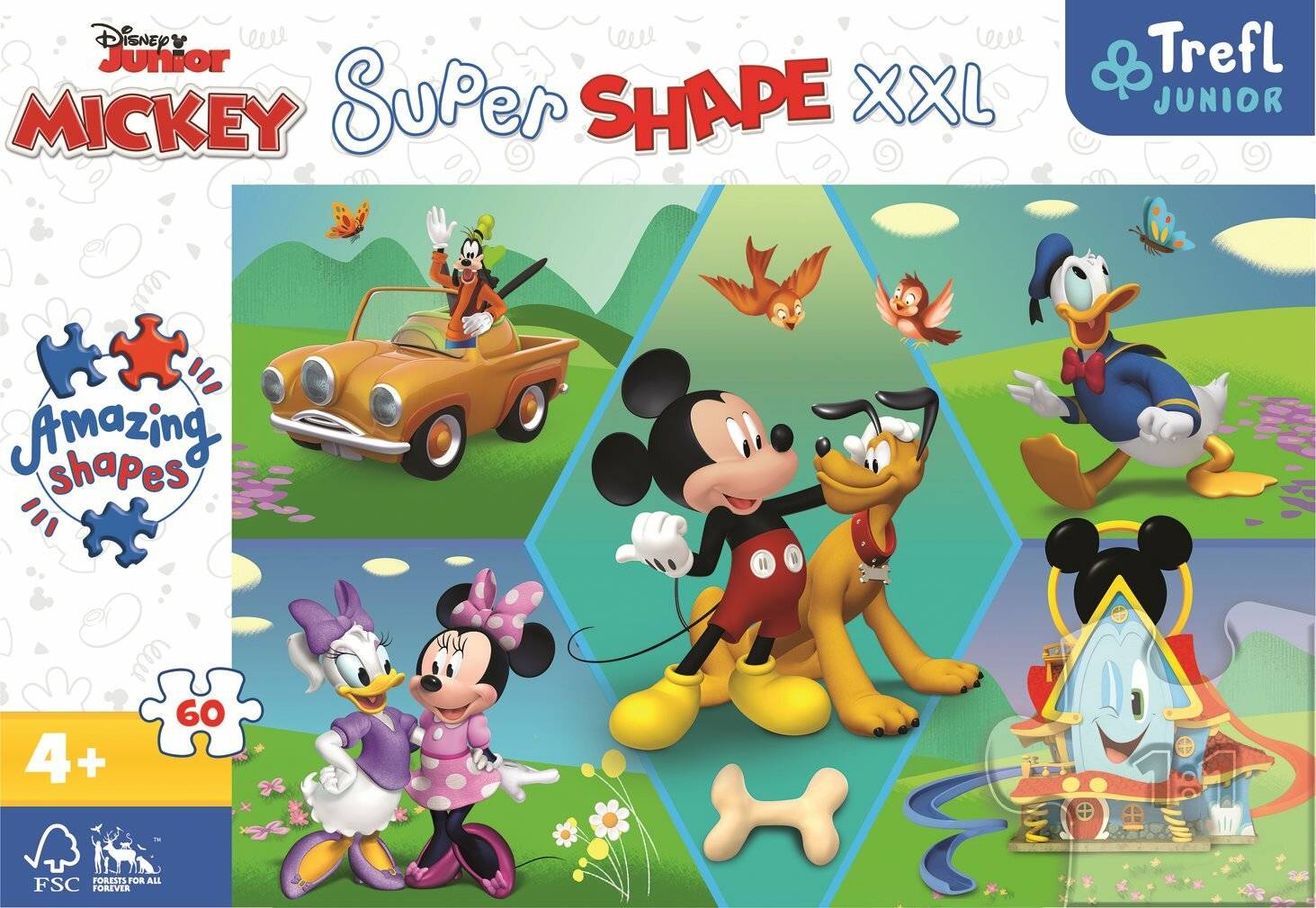TREFL Puzzle Super Shape XXL Mickey Mouse: Spaß 60 Teile