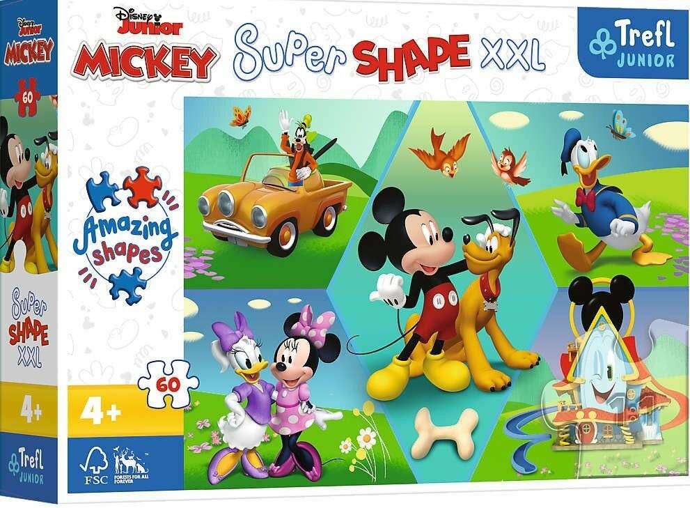 TREFL Puzzle Super Shape XXL Mickey Mouse: Spaß 60 Teile