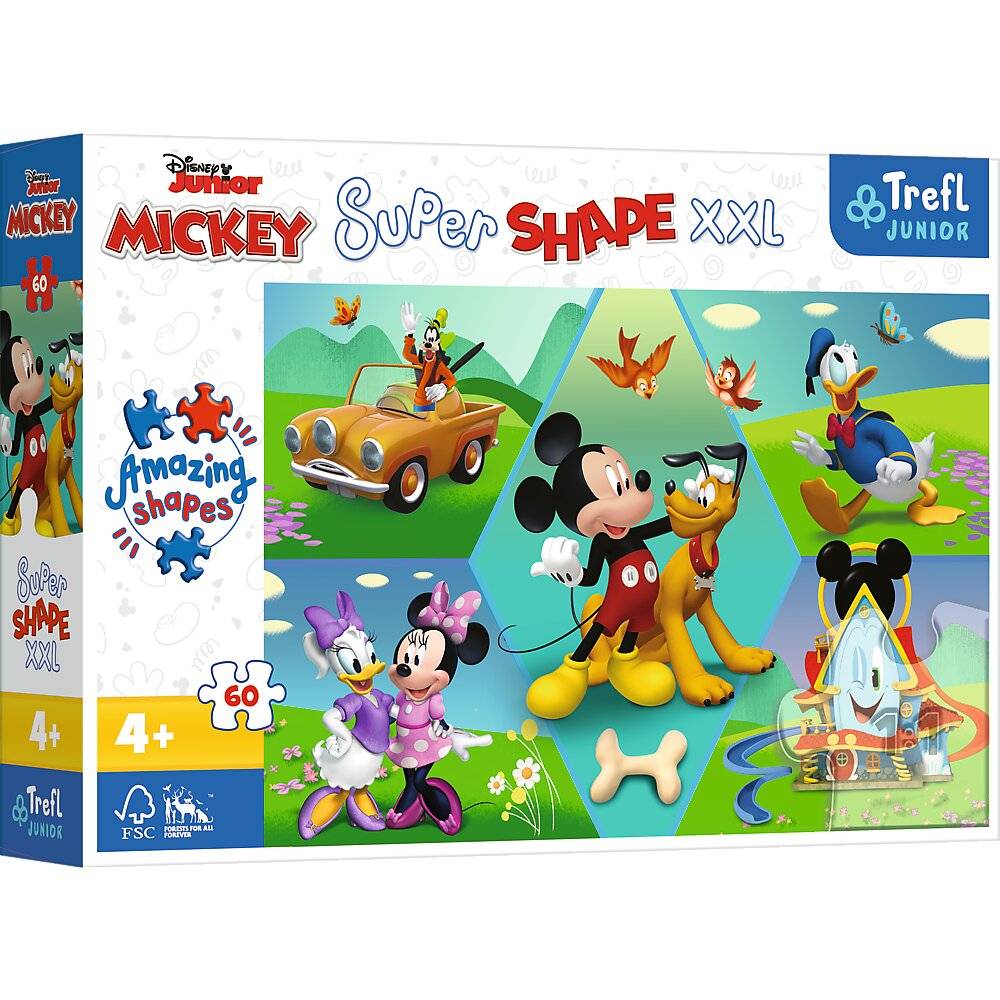 TREFL Puzzle Super Shape XXL Mickey Mouse: Spaß 60 Teile