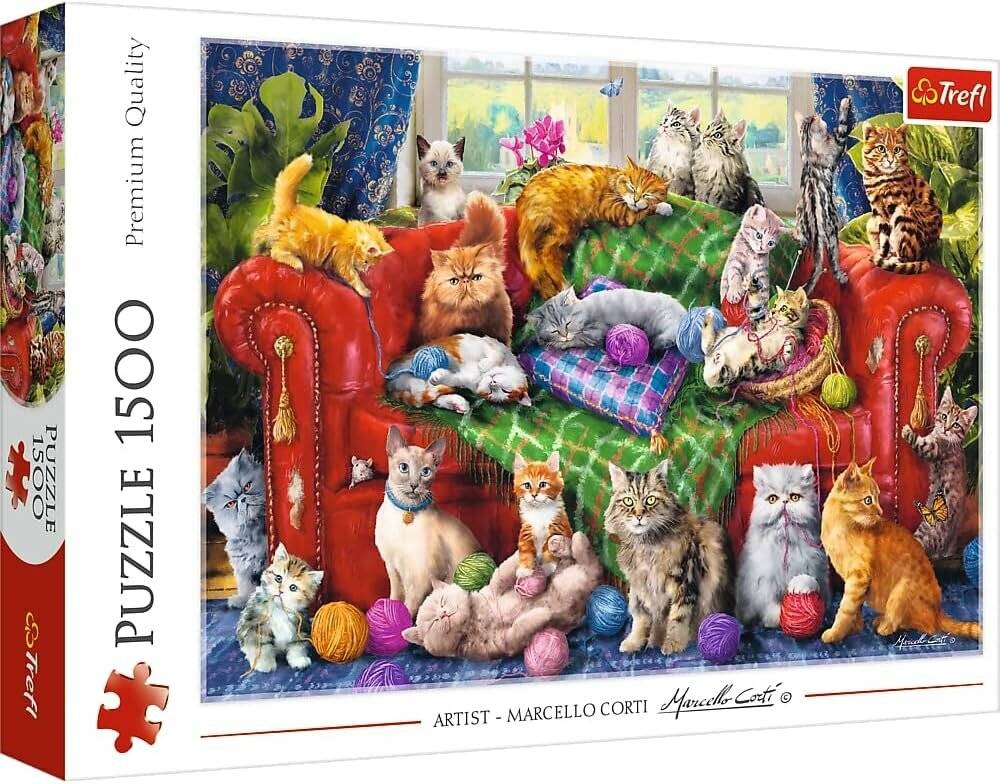 TREFL Puzzle Katzen auf dem Sofa 1500 Teile