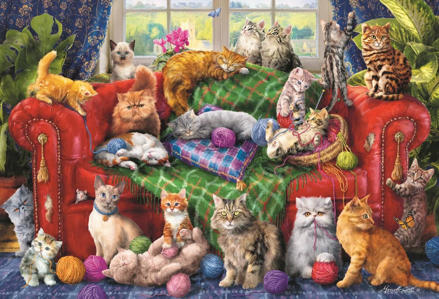 TREFL Puzzle Katzen auf dem Sofa 1500 Teile