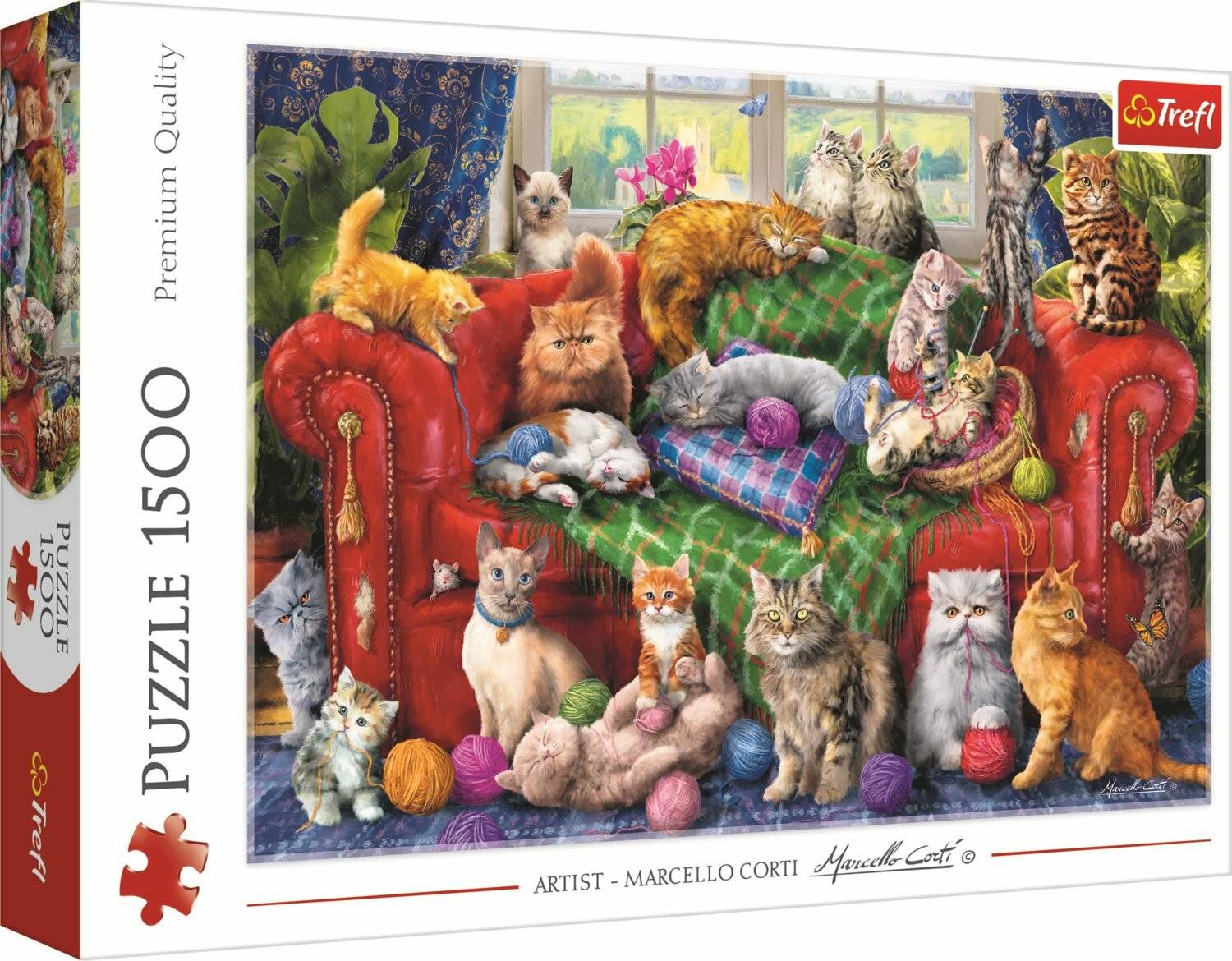 TREFL Puzzle Katzen auf dem Sofa 1500 Teile